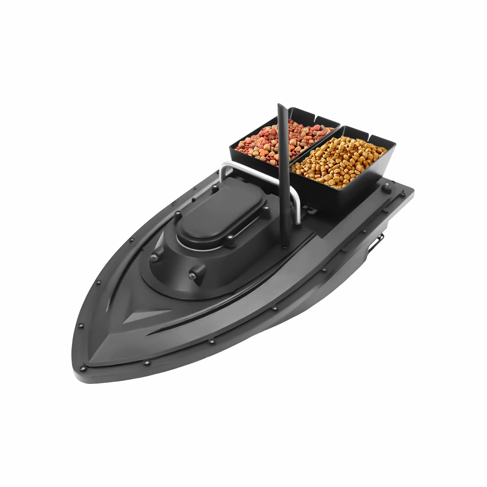 Łódź karmowa Rc łódź przynęta wędkarska, z pilotem zdalnego sterowania, czarna 7,4 V, 5200 mAh