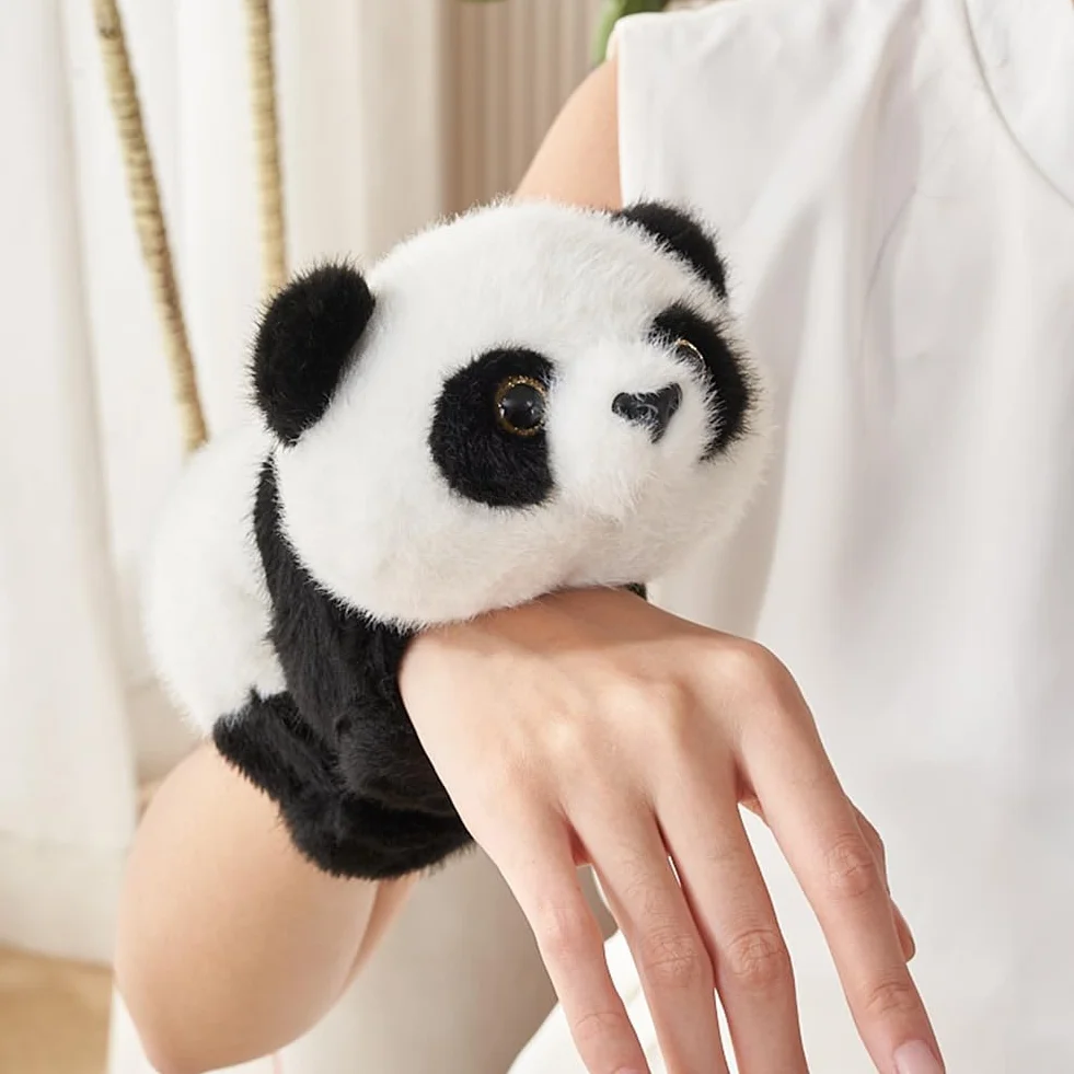 Panda zatrzaskowa bransoletka pluszowe zwierzątko bransoletki urodziny dziecka