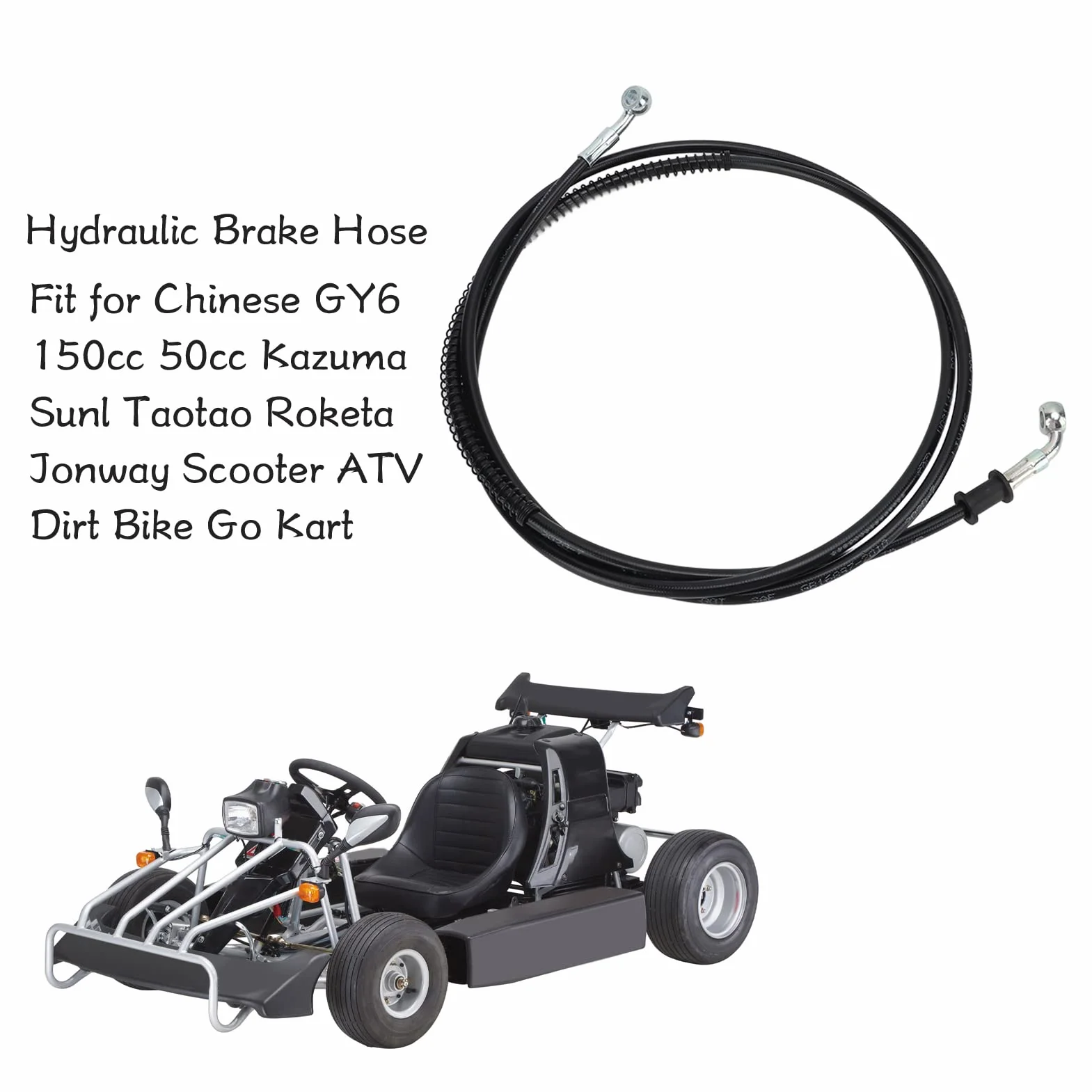 KIMISS Pleciony Wąż Olejowy Przewód Hamulcowy 2m do Taotao Gy6 150cc 50cc