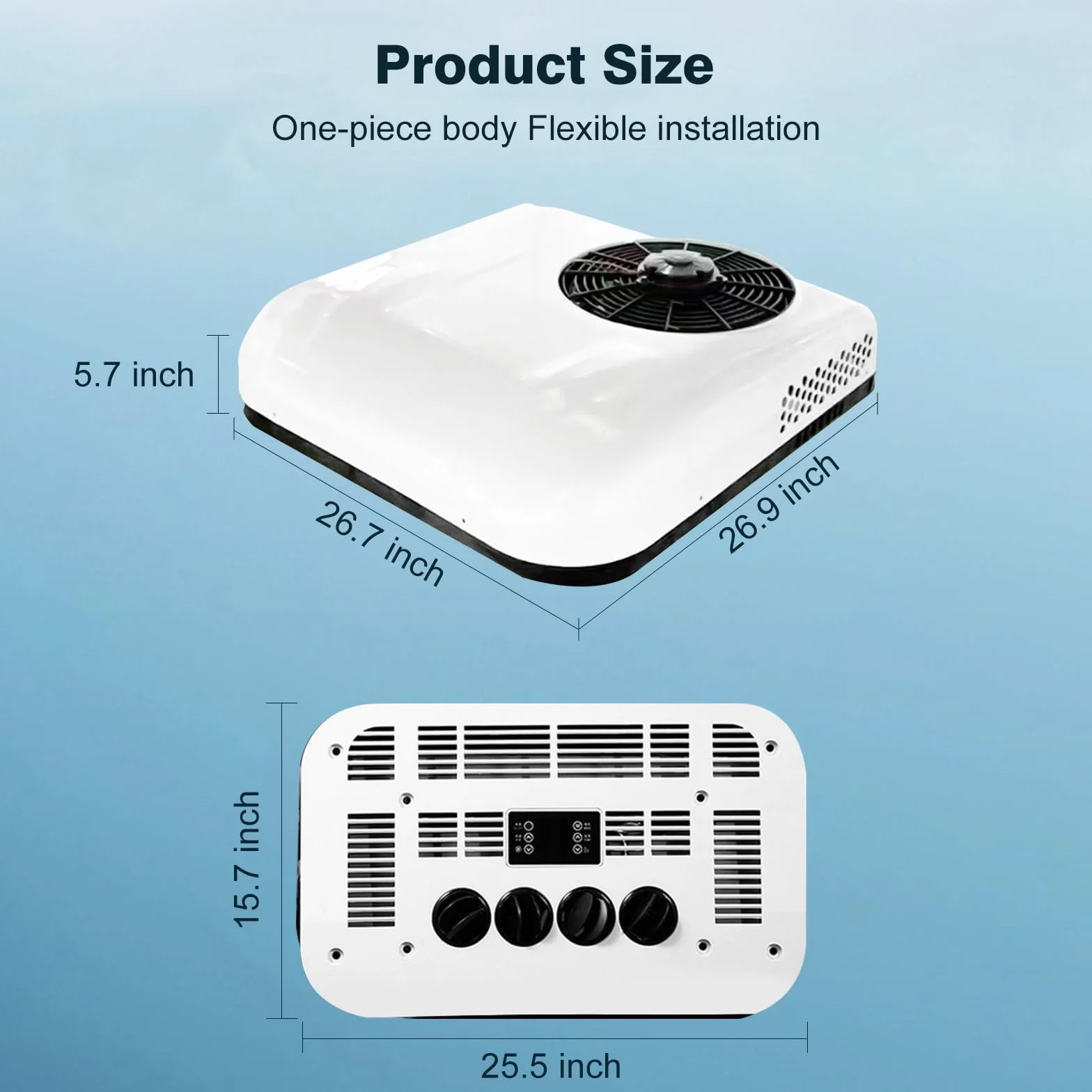 12 V DC RV Air Conditioner, klimatyzator do samochodów kempingowych, niski poziom hałasu, mobilne klimatyzatory do wygodnego podróżowania, do przyczepy kempingowej, kolor biały, 12 V