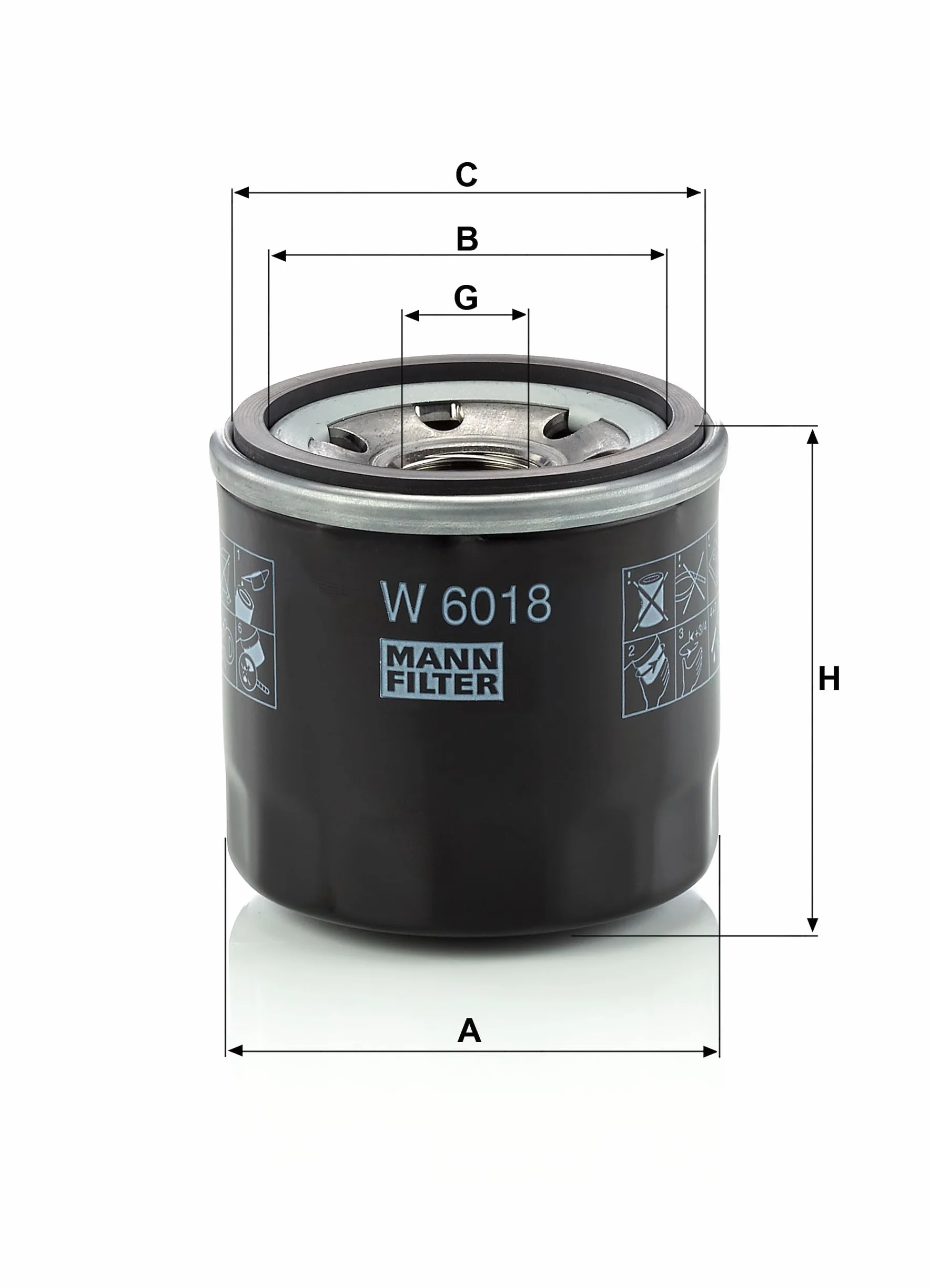 MANN-FILTER W 6018 Filtr olejowy - do Samochody osobowe + dostawcze