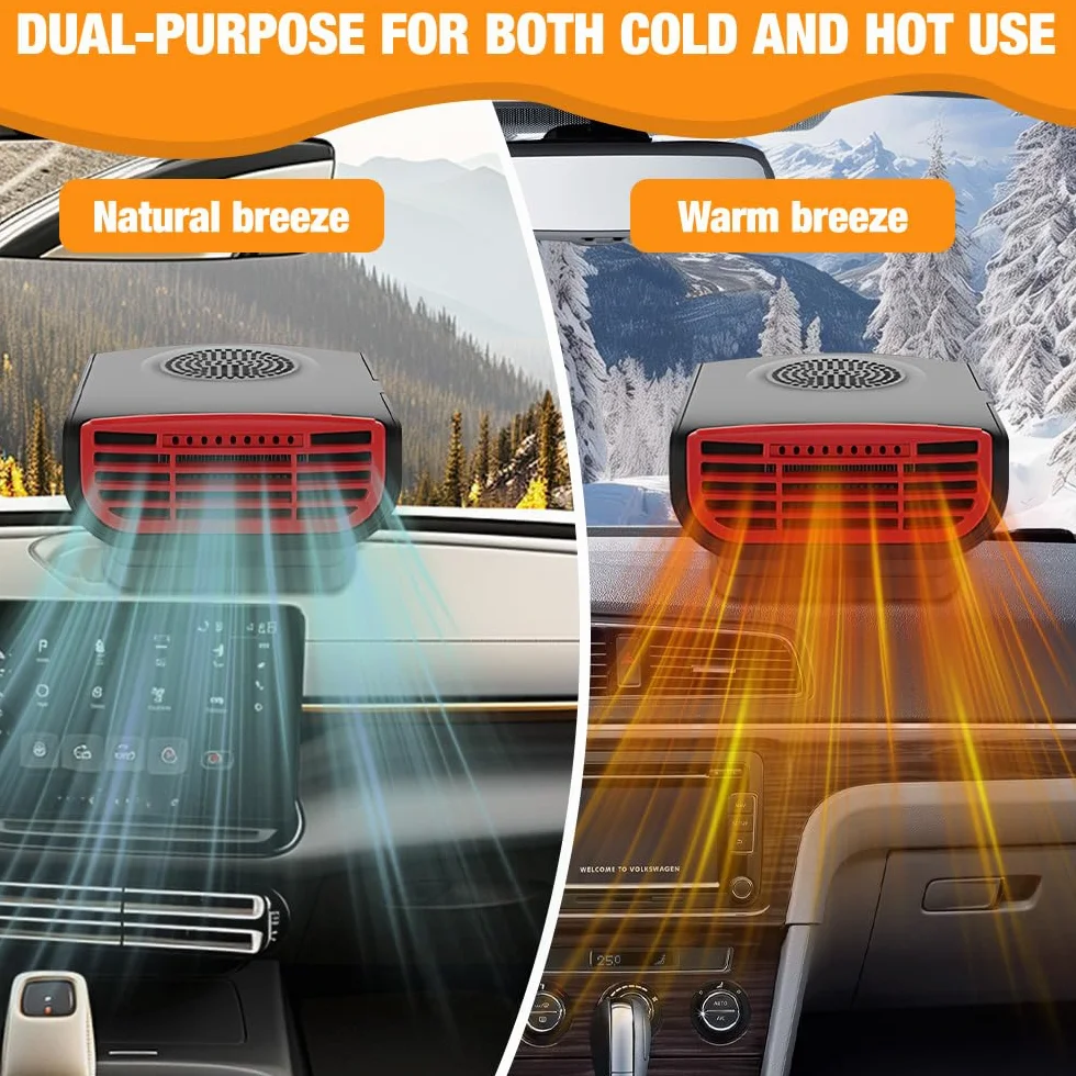 Przenośny grzejnik samochodowy 12 V Defroster szyby 2 w 1 Podstawa 360°
