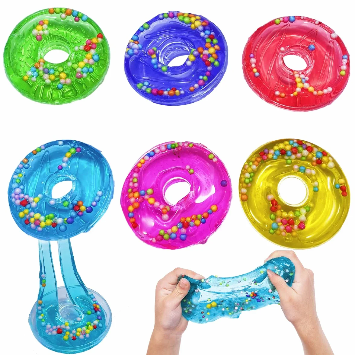 Donut Slime Kit, 6 sztuk, zestaw do usuwania stresu, dla chłopców i dziewczynek (6 kolorów)