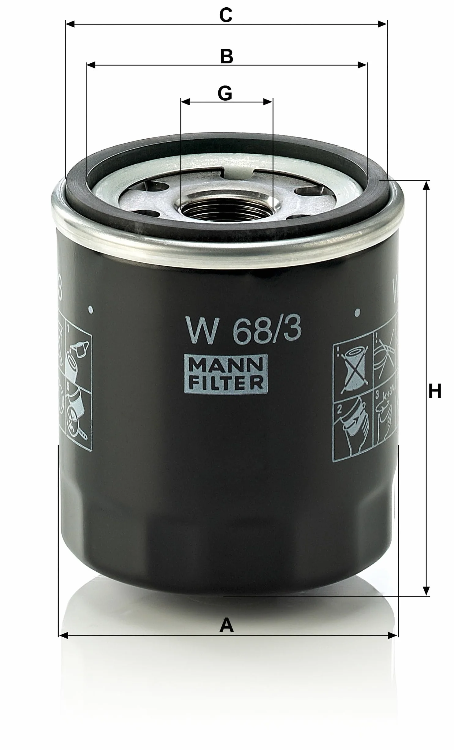 MANN-FILTER W 68/3 Filtr olejowy - do Samochody osobowe + dostawcze