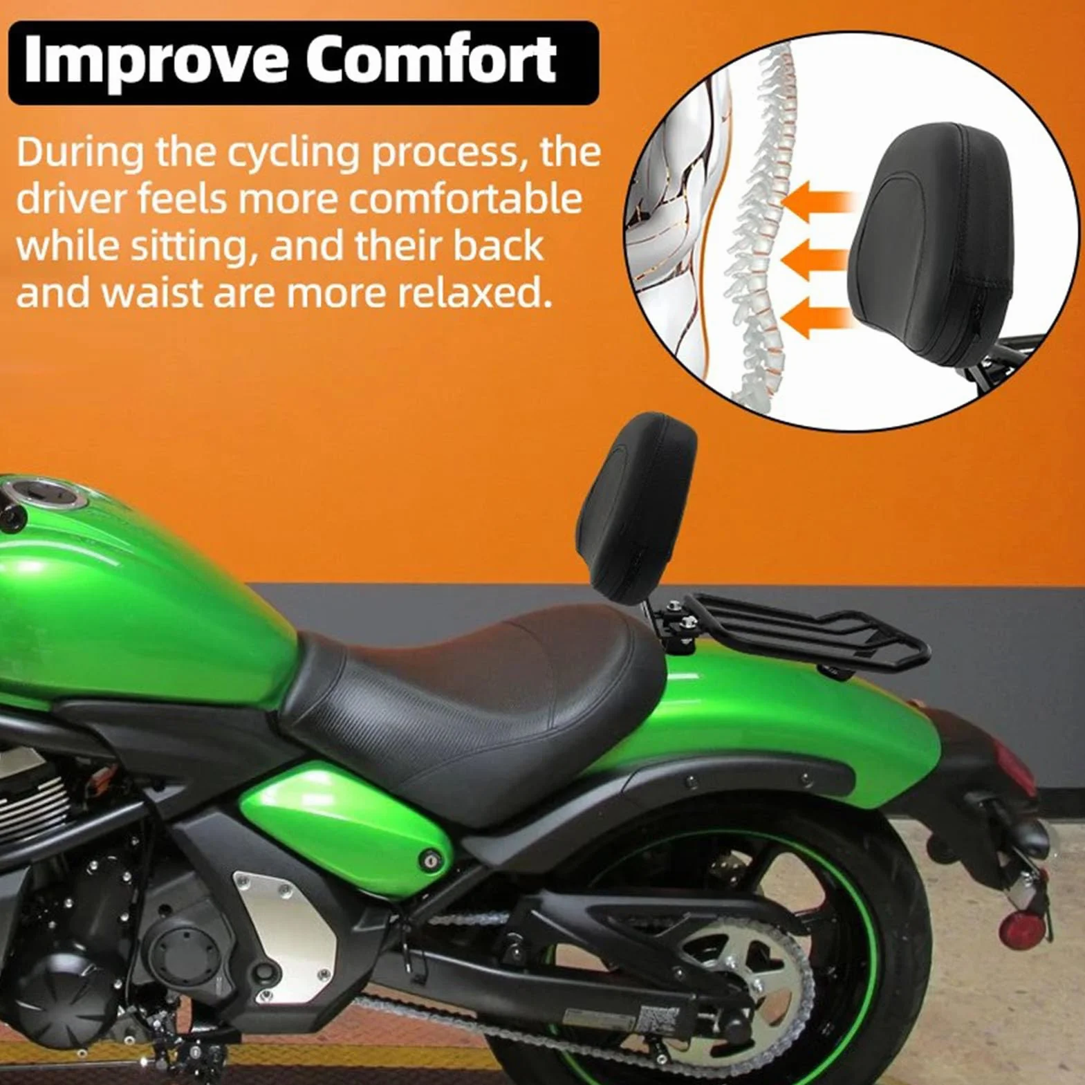 Motocykl Sissy oparcie kierowcy z bagażnikiem do K-awasaki Vulcan S 650 2015-2023, półka ładunkowa, akcesoria do tylnych siedzeń pasażera