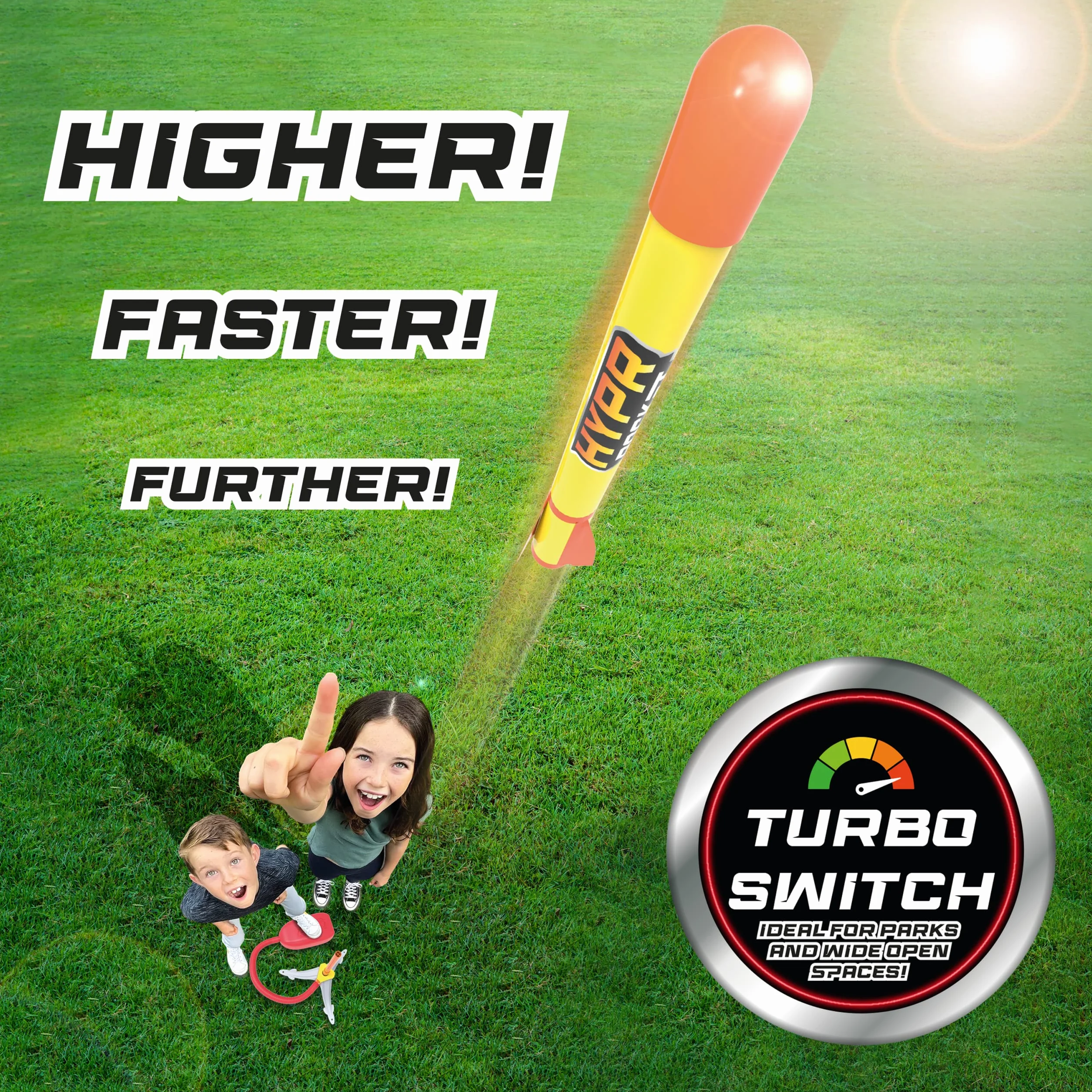 BANDAI - Hypr Rocket Jump 500 wyrzutnia rakiet - Wow Stuff 3 - WS01400 Multicolor - Leć wyżej, szybciej, dalej, osiągaj niesamowite nowe wysokości dzięki HYPR Rocket!