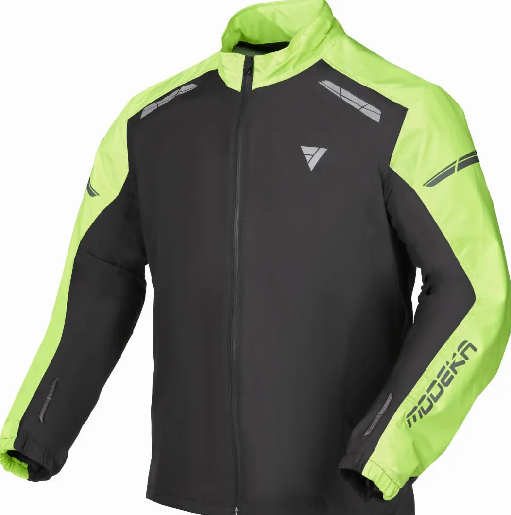 Modeka Hydroflex Motocyklowa kurtka przeciwdeszczowa czarny neonowy L