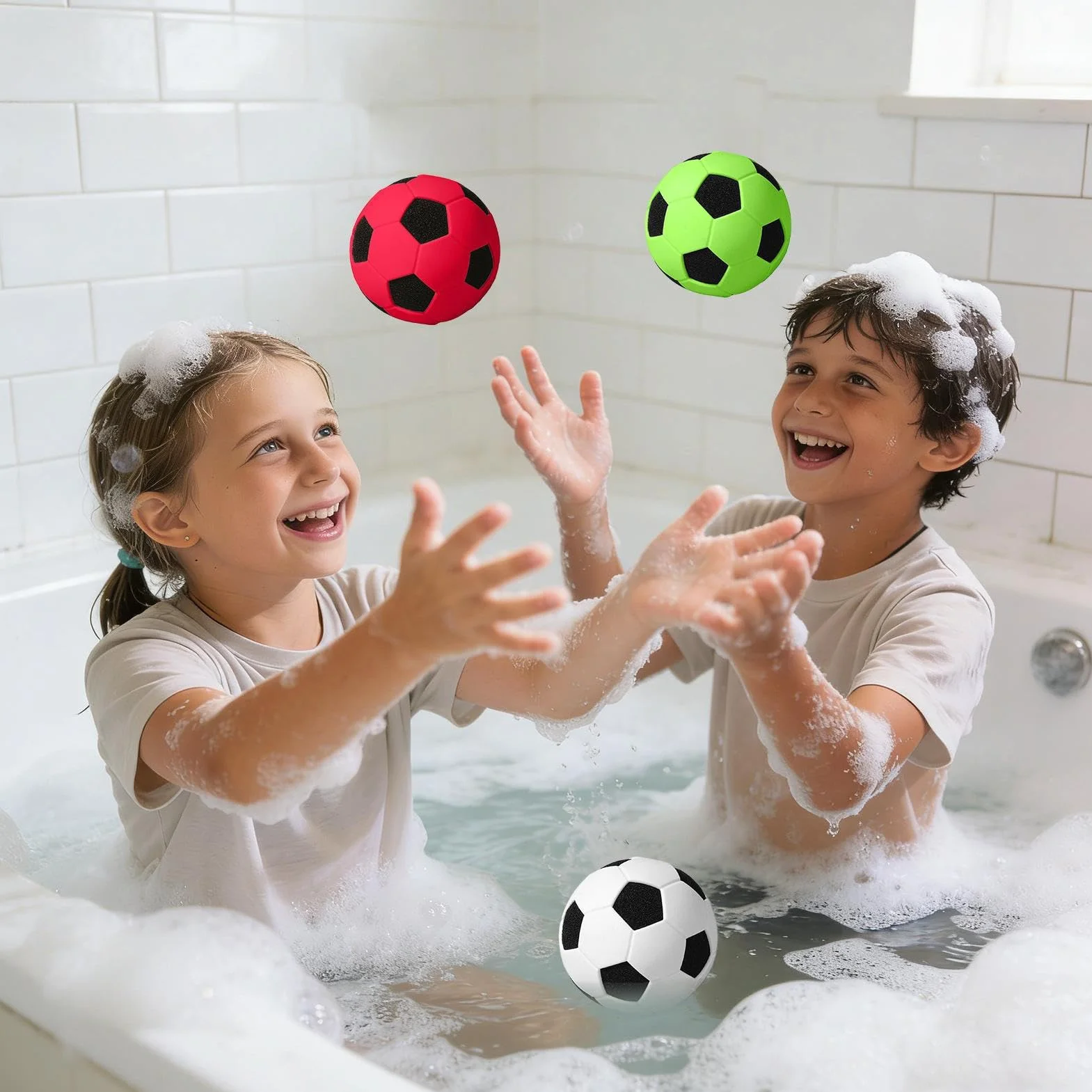Soft Mini Soccer Balls, Sponge Toy Ball Set, 3 Pack Bouncy with Lightweight Feel, Foam Soccer, Kids Sports Play Toy with Versatile Use, Mini Balls for Indoor Outdoor Home School Games