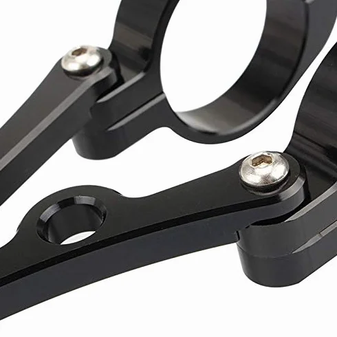 Zacisk mocujący do reflektorów motocyklowych 39 mm - 41 mm CNC średnica rury uniwersalne do / / wszystkiego, czarny