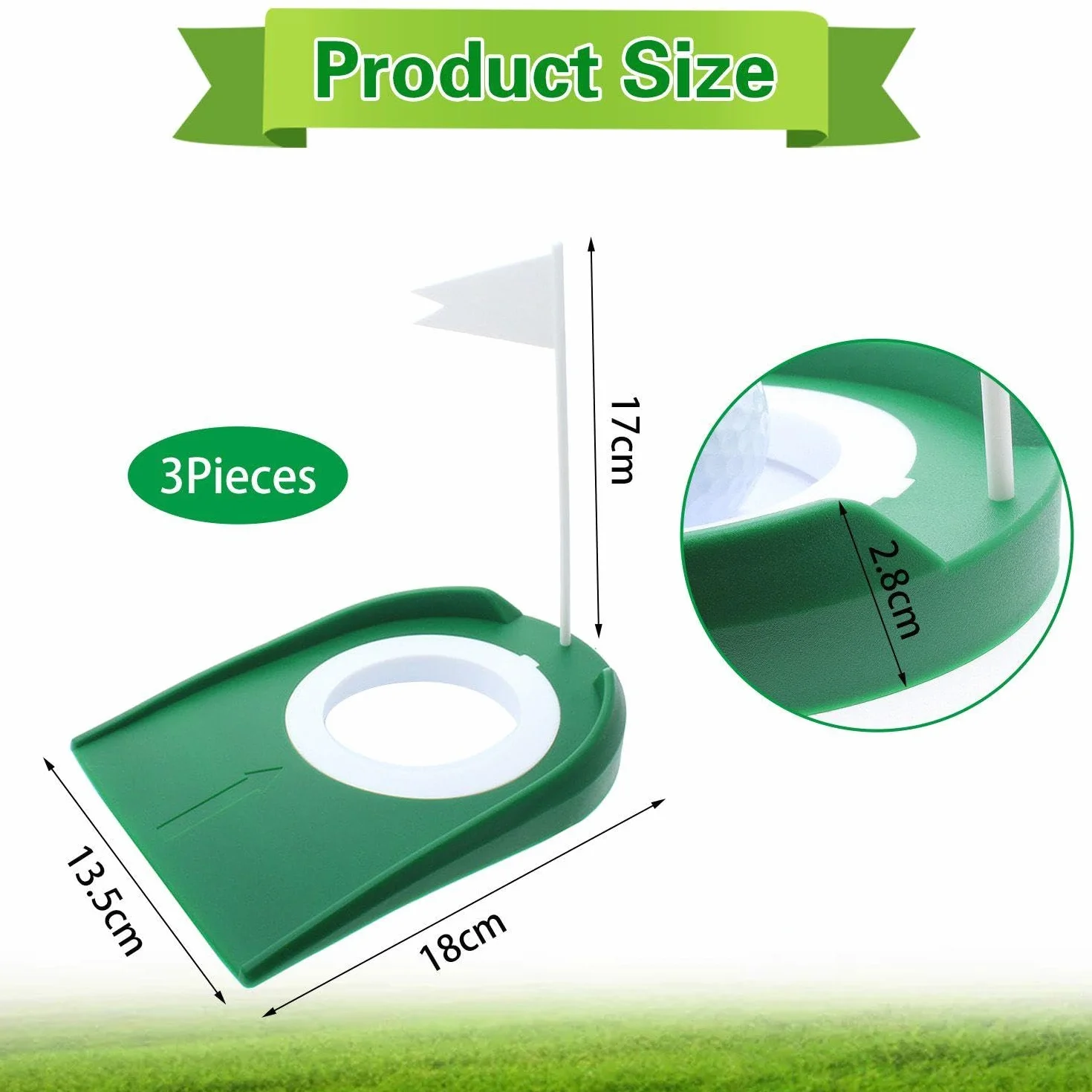 3-częściowy putter golfowy, wewnętrzna praktyka golfowa, pomoc do treningu golfowego, kryty mini gra golfowa, akcesoria do golfa