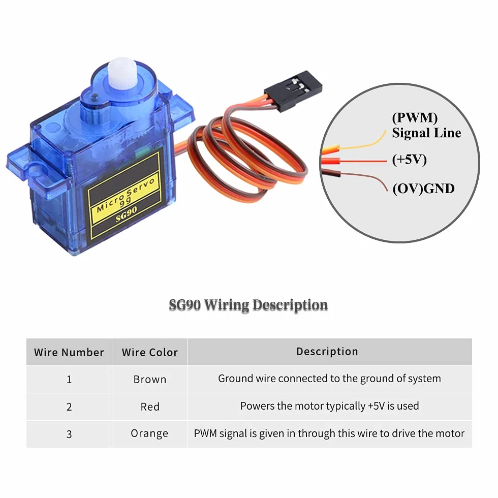 5 sztuk SG90 9G Micro Servo silnik do zdalnie sterowanych pilotów zdalnego sterowania