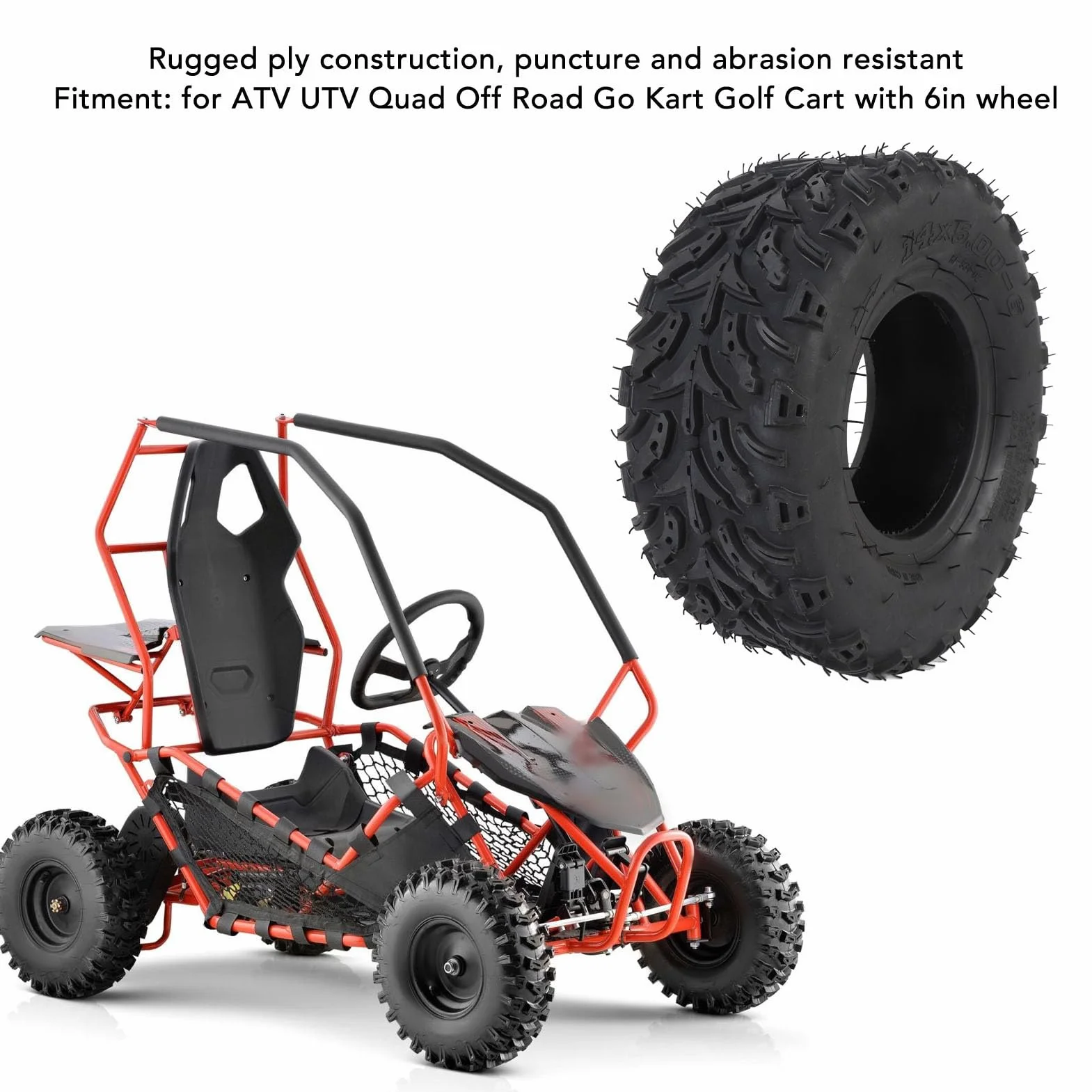 14x5,00-6 Opona Opona ATV z 6-calowym Kołem dla ATV Quad Off Road Go Kart Cart
