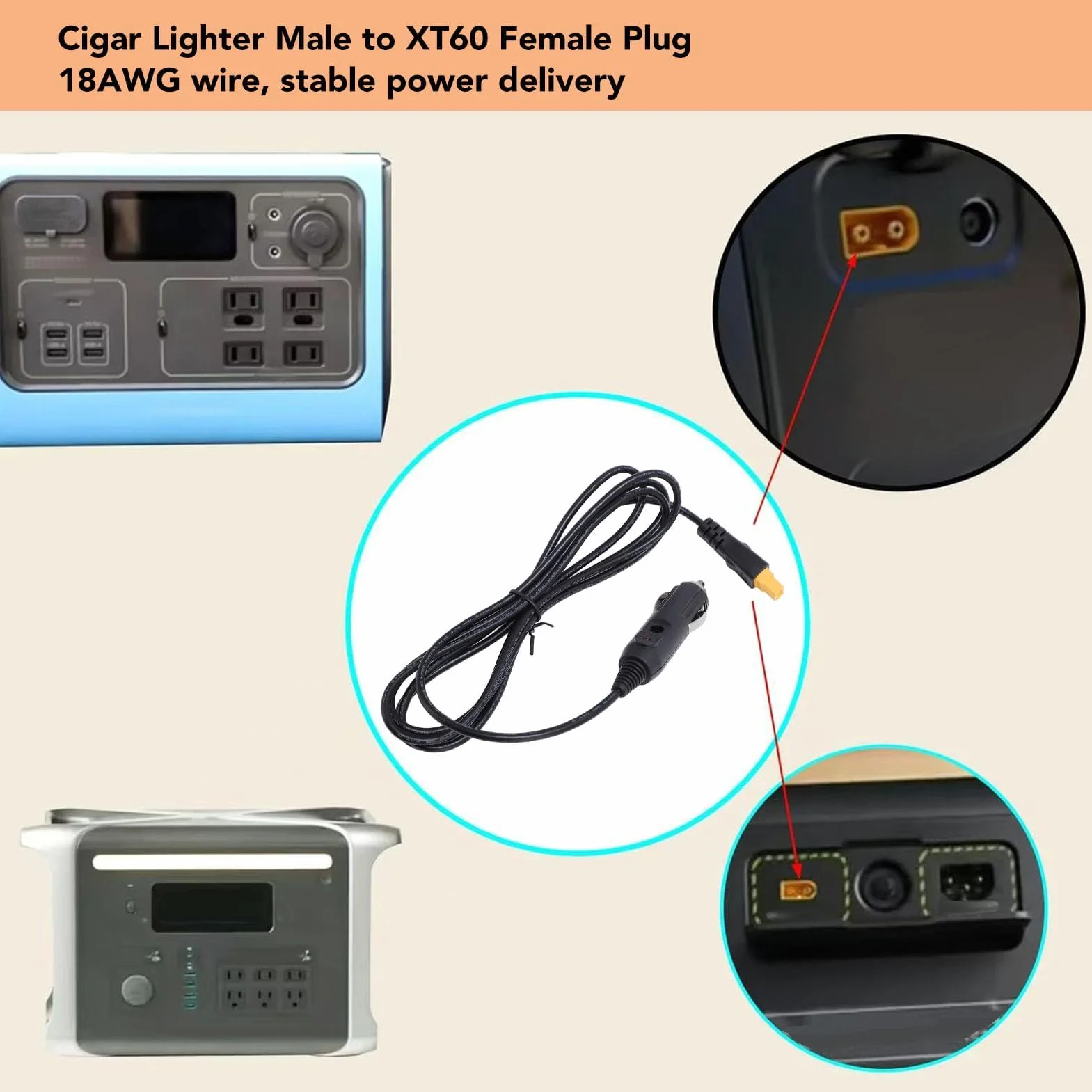 Lokujący Papieros do XT60 Kabel Złącza o Długości 300 Cm 18AWG Drut 9,84 Stóp Przedłużacz dla Entuzjastów RC Sporty na Zewnątrz 12V-24V Napięcie Wejściowe