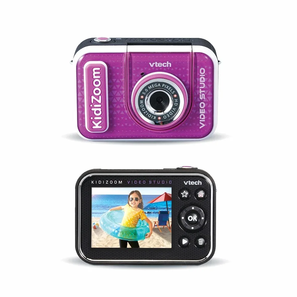 VTech 80-531815-035 - Kidizoom Video Studio HD - Wielofunkcyjny aparat HD, efekty specjalne, trucking - wersja PL, Ciemny róż