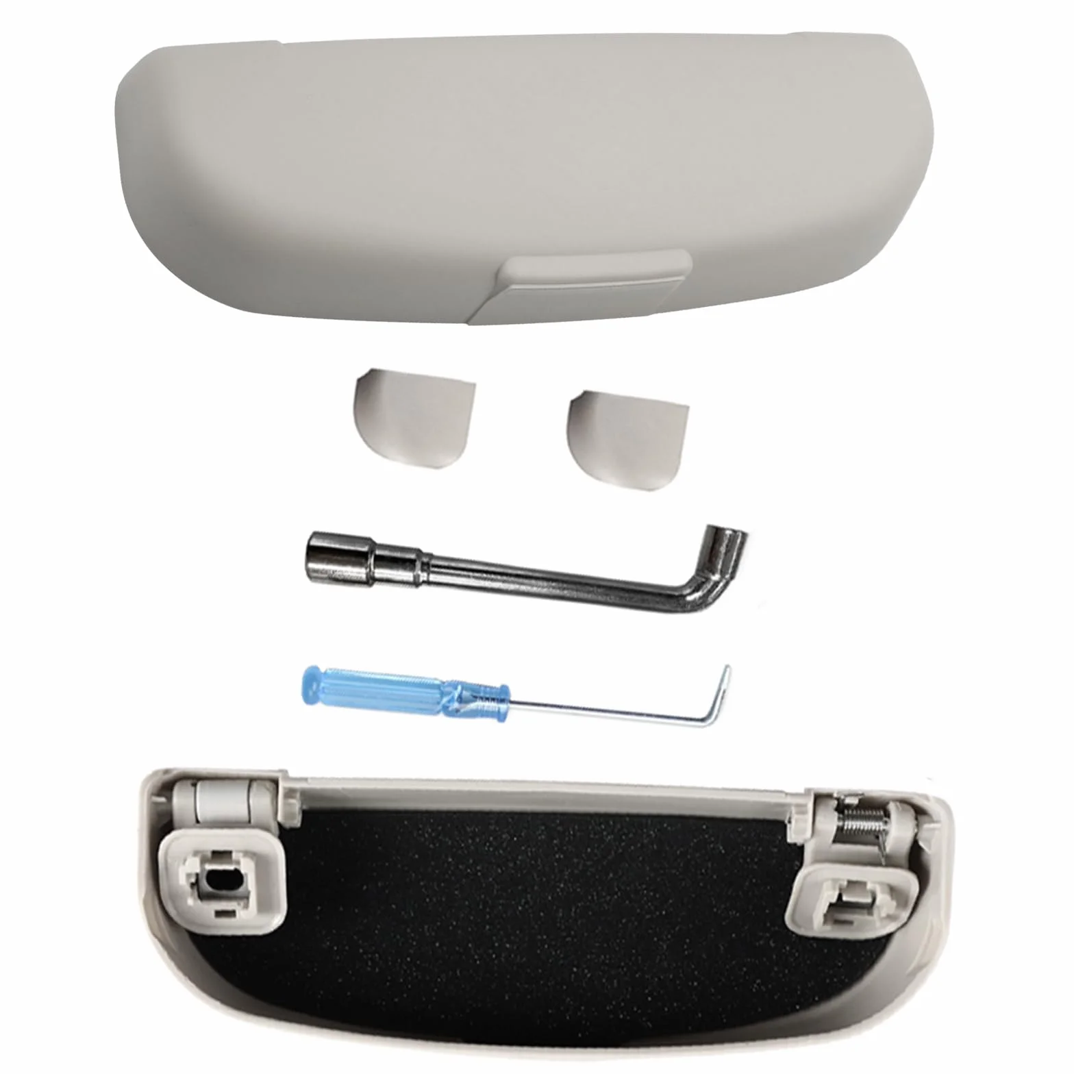 GAFAT Volvo XC40 XC60 XC90 V60 V90 S90 Samochodowy Uchwyt na Okulary Przeciwsłoneczne, Etui na Okulary do Wnętrza, Pudełko do Przechowywania, Organizer, Futerały na okulary (Szary)