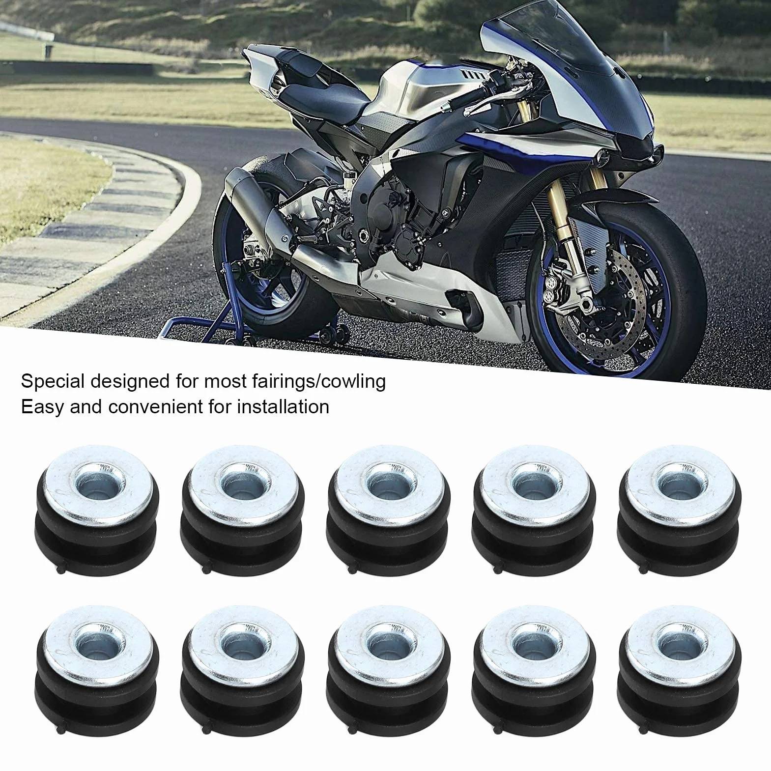 Przepusty motocyklowe Qiilu Przepusty motocyklowe Bolt Przepusty motocyklowe Gumowe przelotki do motocykli Zestaw gumowych przelotek Akcesoria do wymiany owiewek