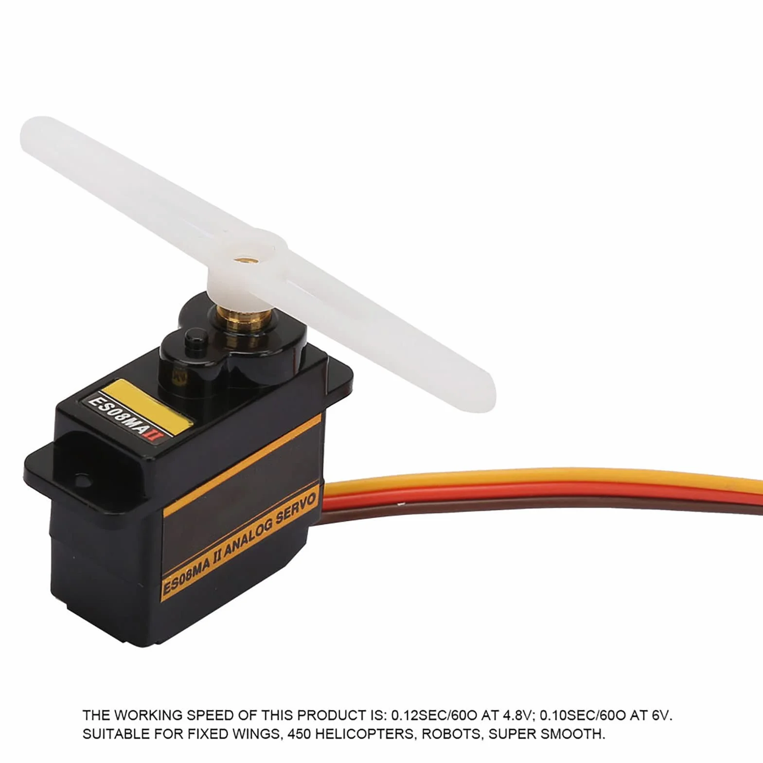 Akozon ES08MA II - Servo Analogowe Szybkie z Metalowym Sprzętem, 12G, 1,8 Kg, 10S, Futaba/Jr Kompatybilne - Idealne do Stałego Skrzydła, 450 Helikopterów i Robotów