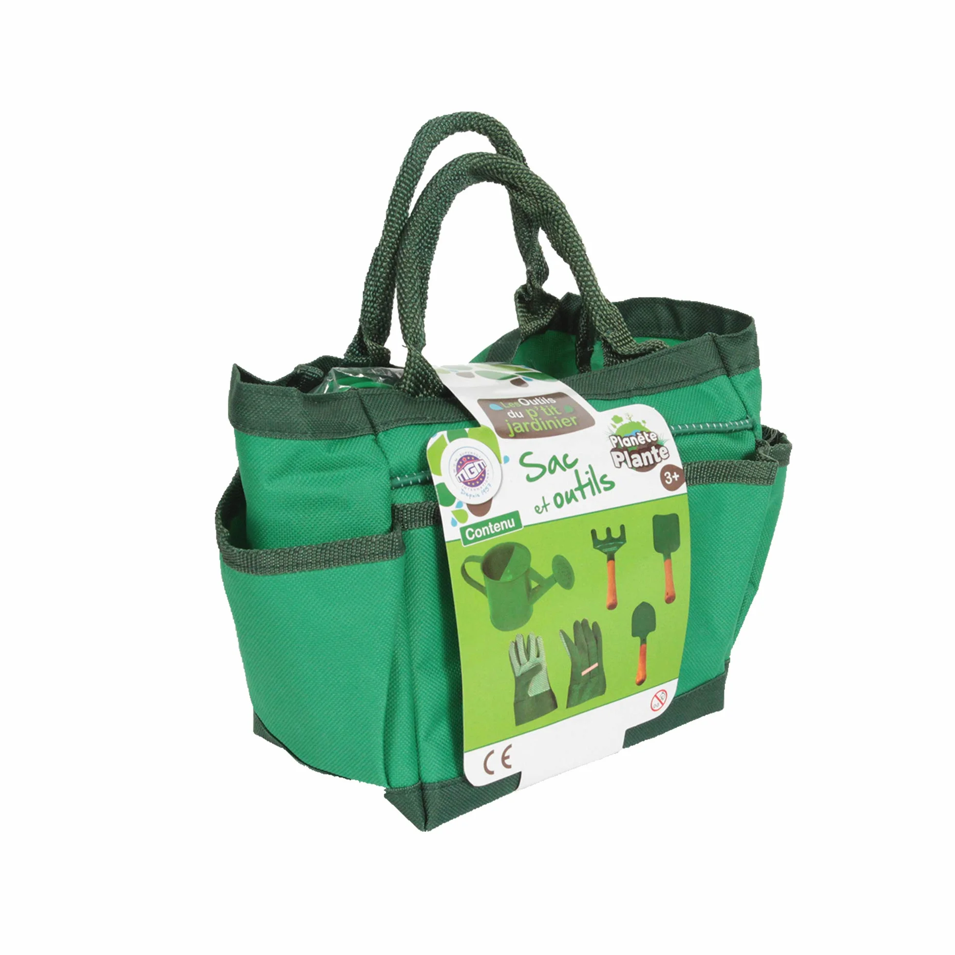 Torba Ogrodnicza 6 elementów - Narzędzia Ogrodnicze - 170064 - Metal - Ogród - Natur - Rośliny - Kwiaty - Łopata - Grabie - Konewka - Rękawiczki - Zestaw dla Dzieci - Od 3 lat