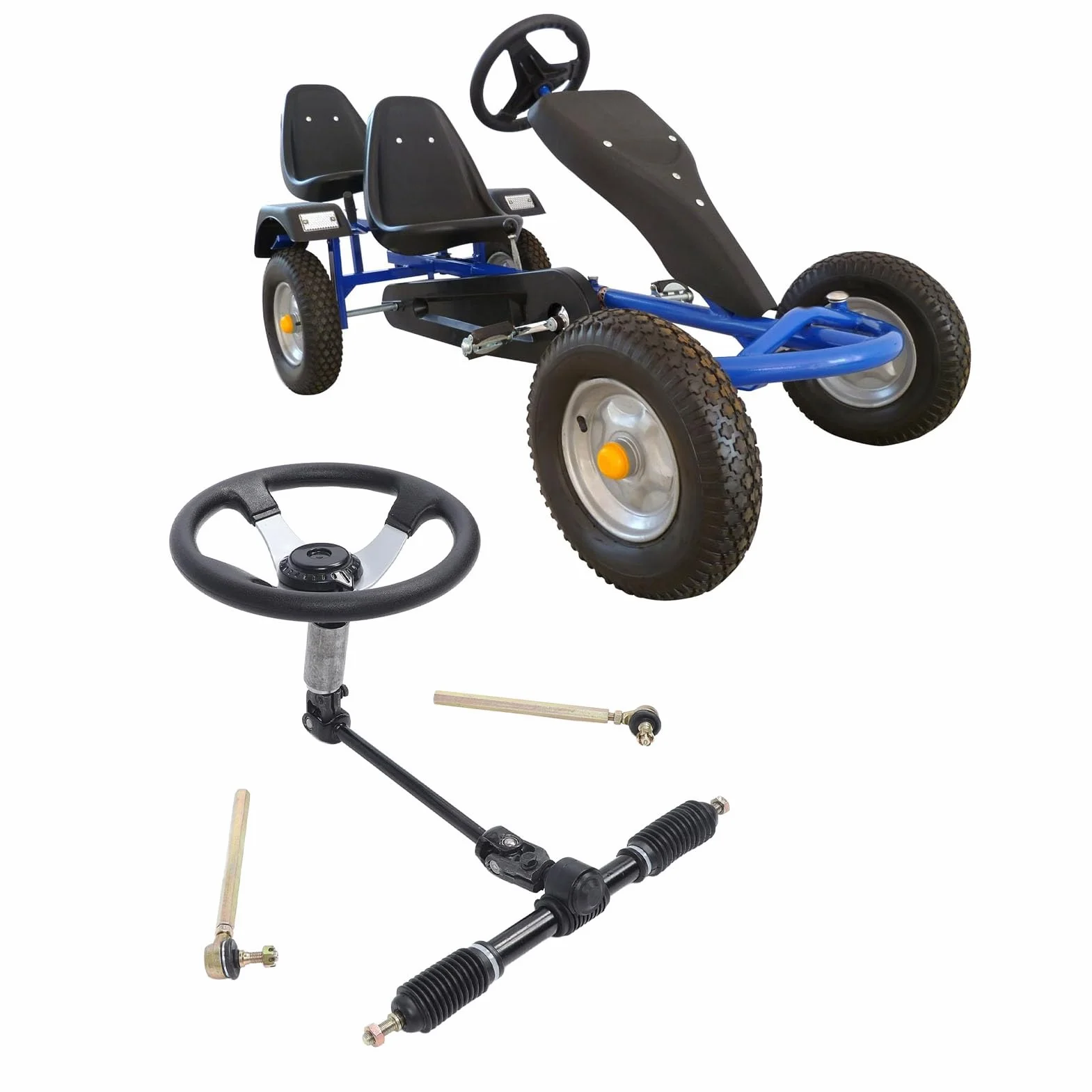 Zestaw kierownicy 300 mm ze stali Dobra regulacja dla wózka gokartowego UTV 110 125 140 150
