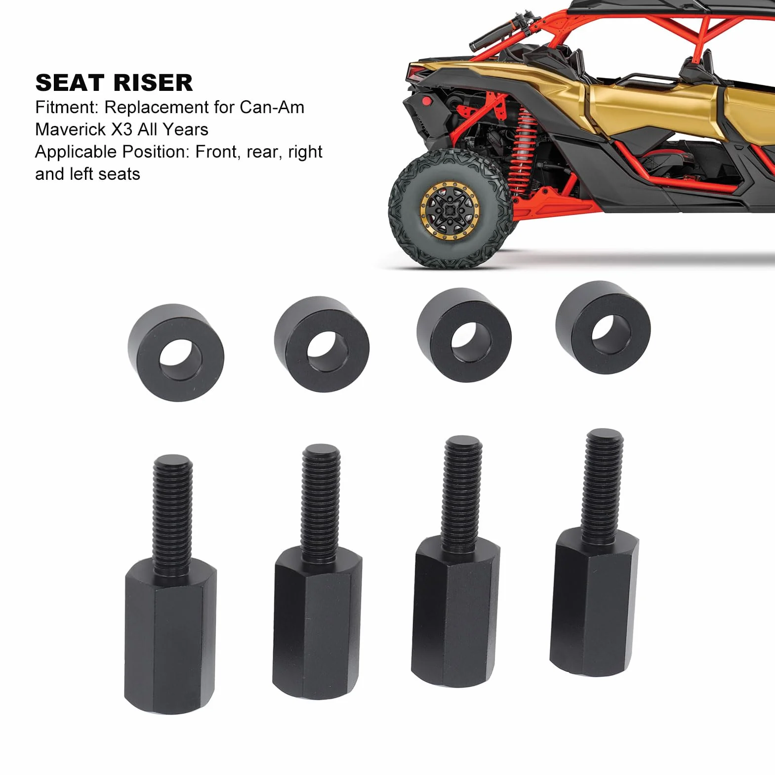 Zestawy do Mocowania Siedziska UTV Maverick X3 2-calowe Czarne