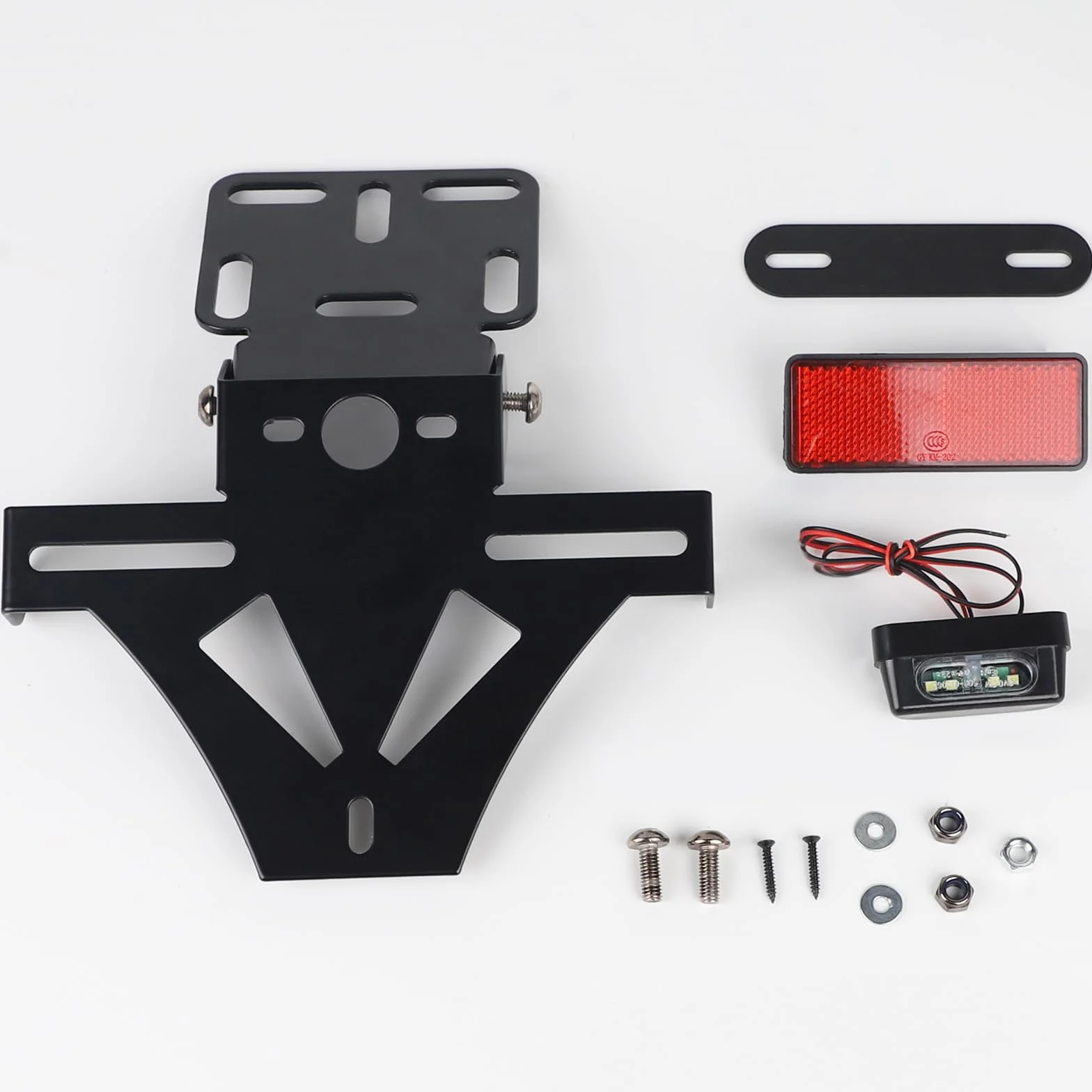 DBREAKS Uchwyt tablicy rejestracyjnej motocykla regulowany z podświetleniem LED