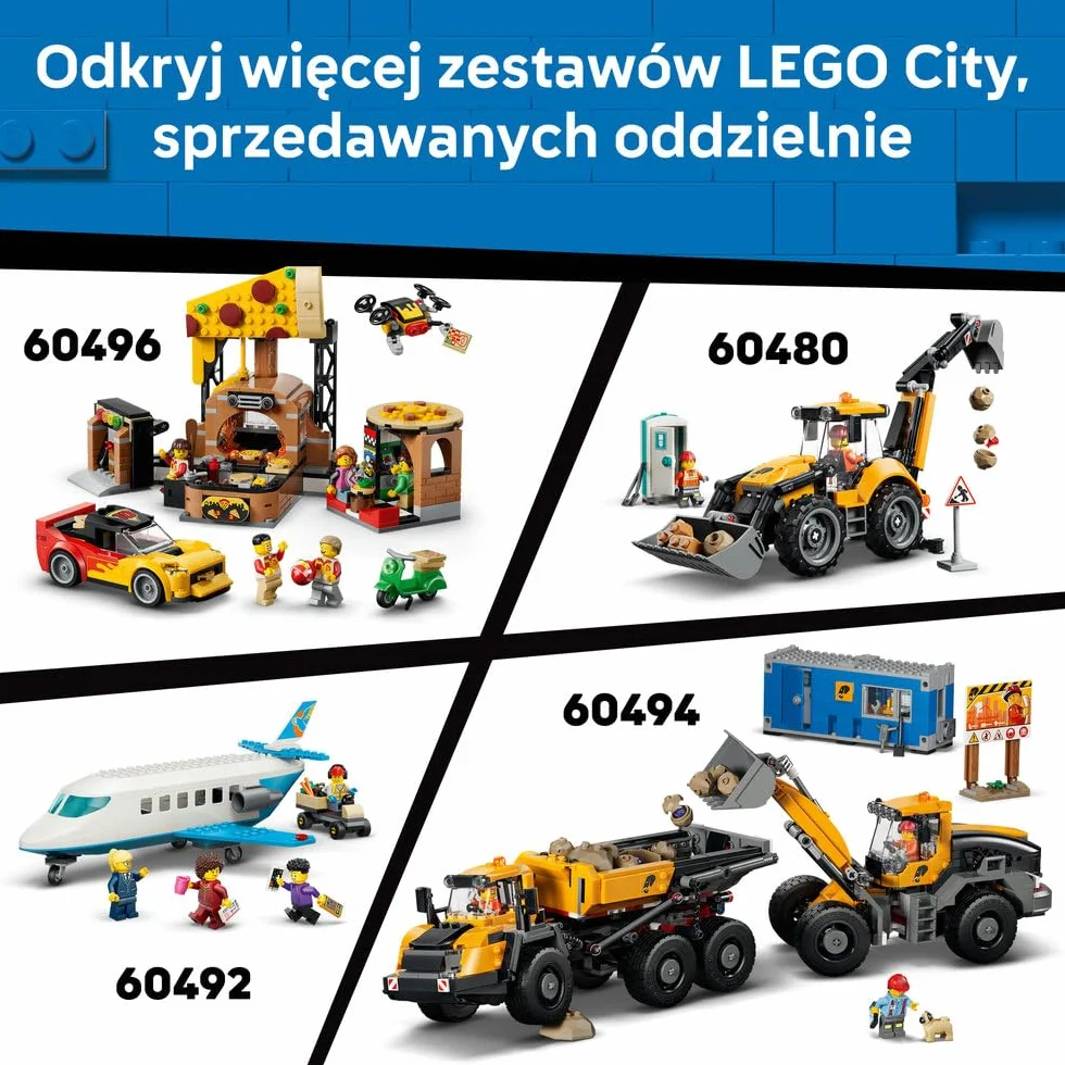 LEGO City Automatyczna myjnia samochodowa, zabawka konstrukcyjna dla dziecka, zestaw z 2 samochodami, pomysł na prezent dla chłopca lub dziewczynki od 6 lat 60497