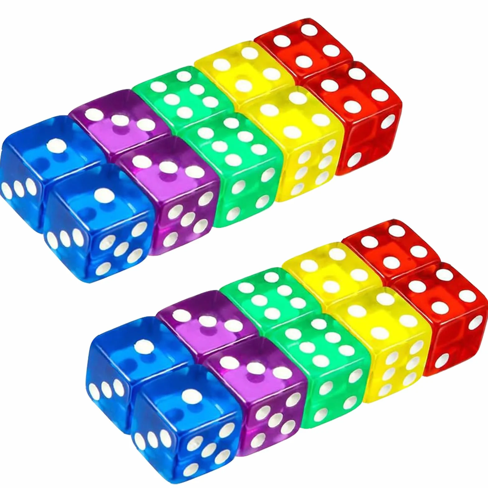 Zestaw kości D6, 20 szt., wielościenne kości 16 mm, 6-stronne kości do nauczania matematyki, na imprezę, upominek, bar, rozrywkę, akcesoria, 5 kolorów