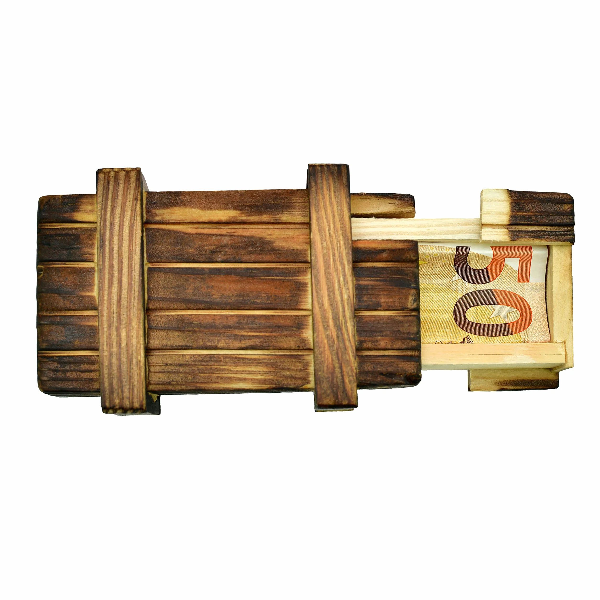 Store HD Magiczne Pudełko na Puzzle i Prezenty - Drewniane z Tajną Przegródką, Gadżety, Opakowanie na Pieniądze, Bony Urodzinowe, Biżuterię, Małe Puzzle, Gra