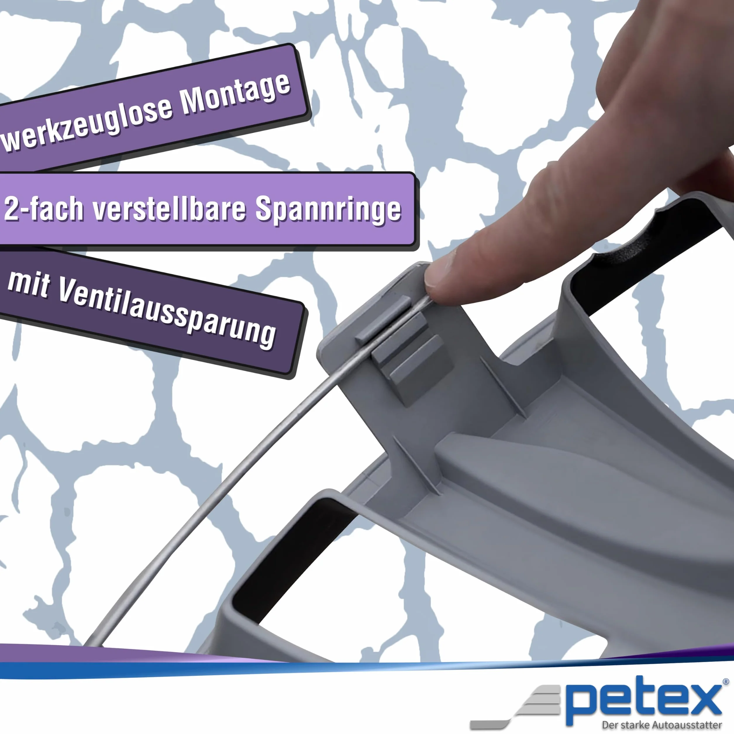 Petex LeMans Pro kołpaki ozdobne 38 cm podwójnie lakierowane tworzywo ABS czarne zestaw 4 sztuk