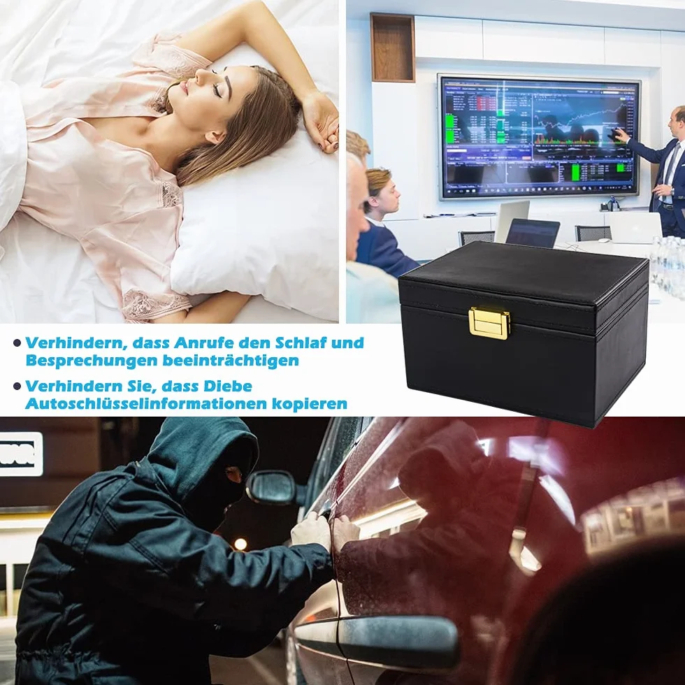Diyife Faraday Box w Zestawie z etui Blokującym Sygnał, Etui na Kluczyki Samochodowe, Zabezpieczenie Przed Kradzieżą, etui Blokujące Sygnał RFID, Etui na Kluczyki Samochodowe, Telefony, Karty