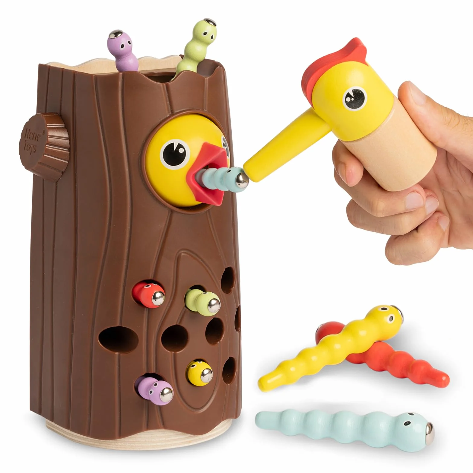 Nene Toys Zestaw Edukacyjnych Drewnianych Zabawek Magnetycznych dla Dzieci w Wieku 2 3 4 lat – Zabawki dla Dzieci z Kolorami, które Rozwijają Umiejętności Poznawcze, Fizyczne i Emocjonalne