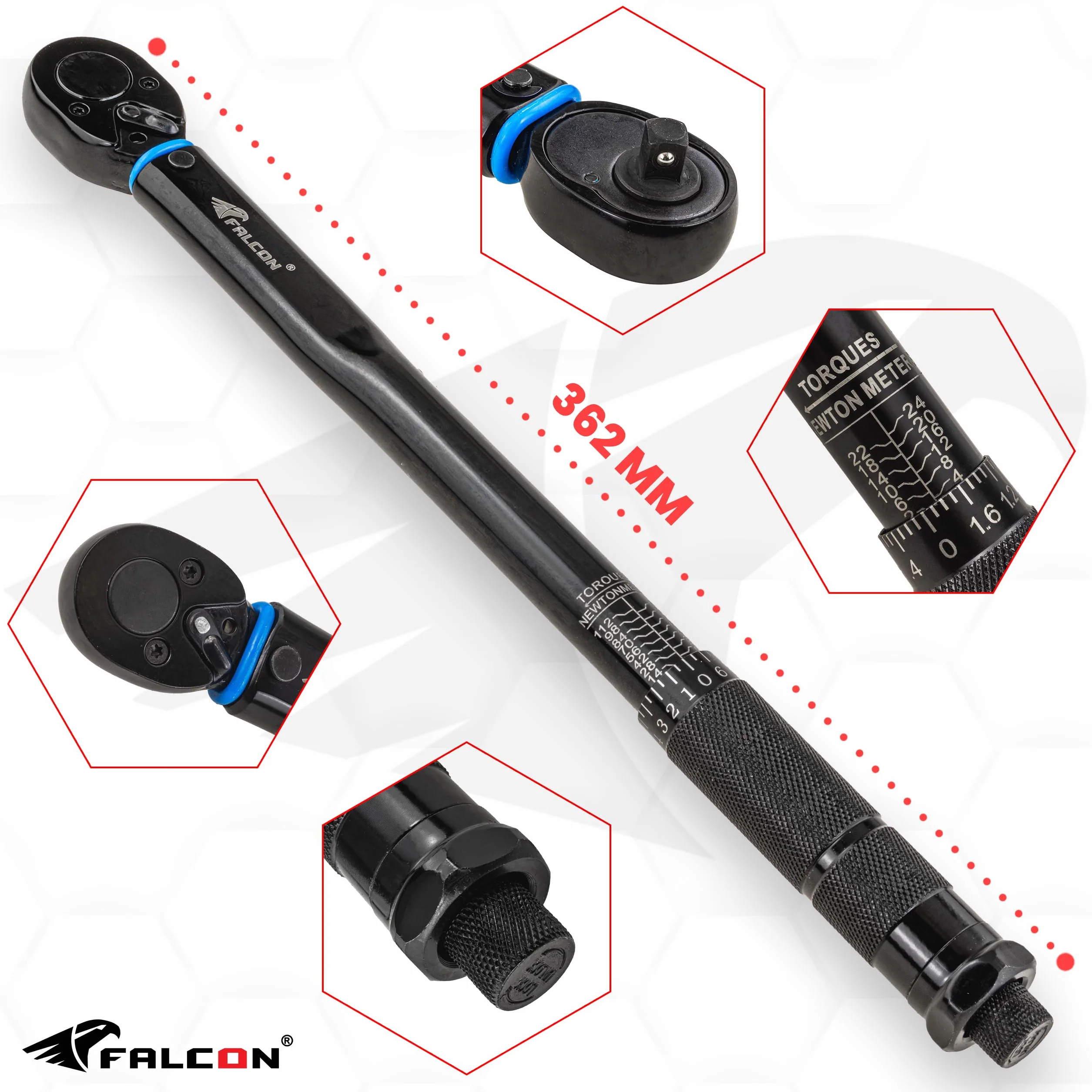Klucz dynamometryczny 3/8" 19-110 Nm z blokadą CR-V certyfikat kalibracji