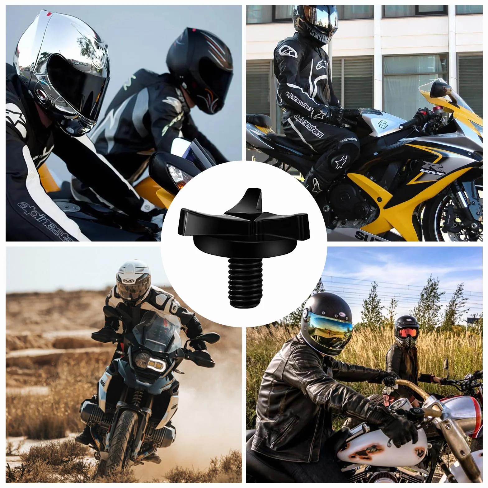 Zapasowe śruby do kasku motocyklowego, zestaw 8 sztuk, z 1 pudełkiem z tworzywa