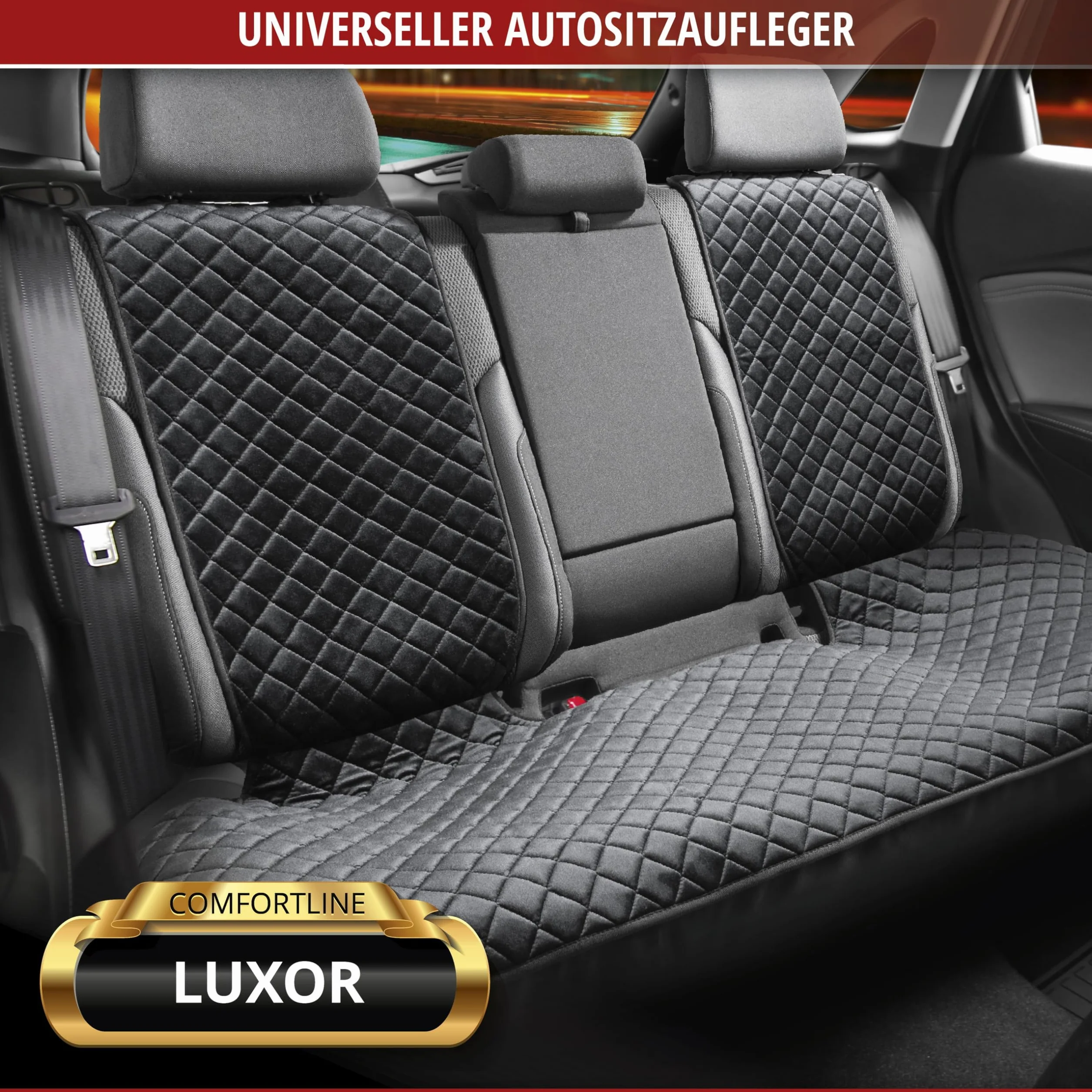 Walser Luxor uniwersalna nakładka na fotel samochodowy na tylne siedzenie z powłoką antypoślizgową
