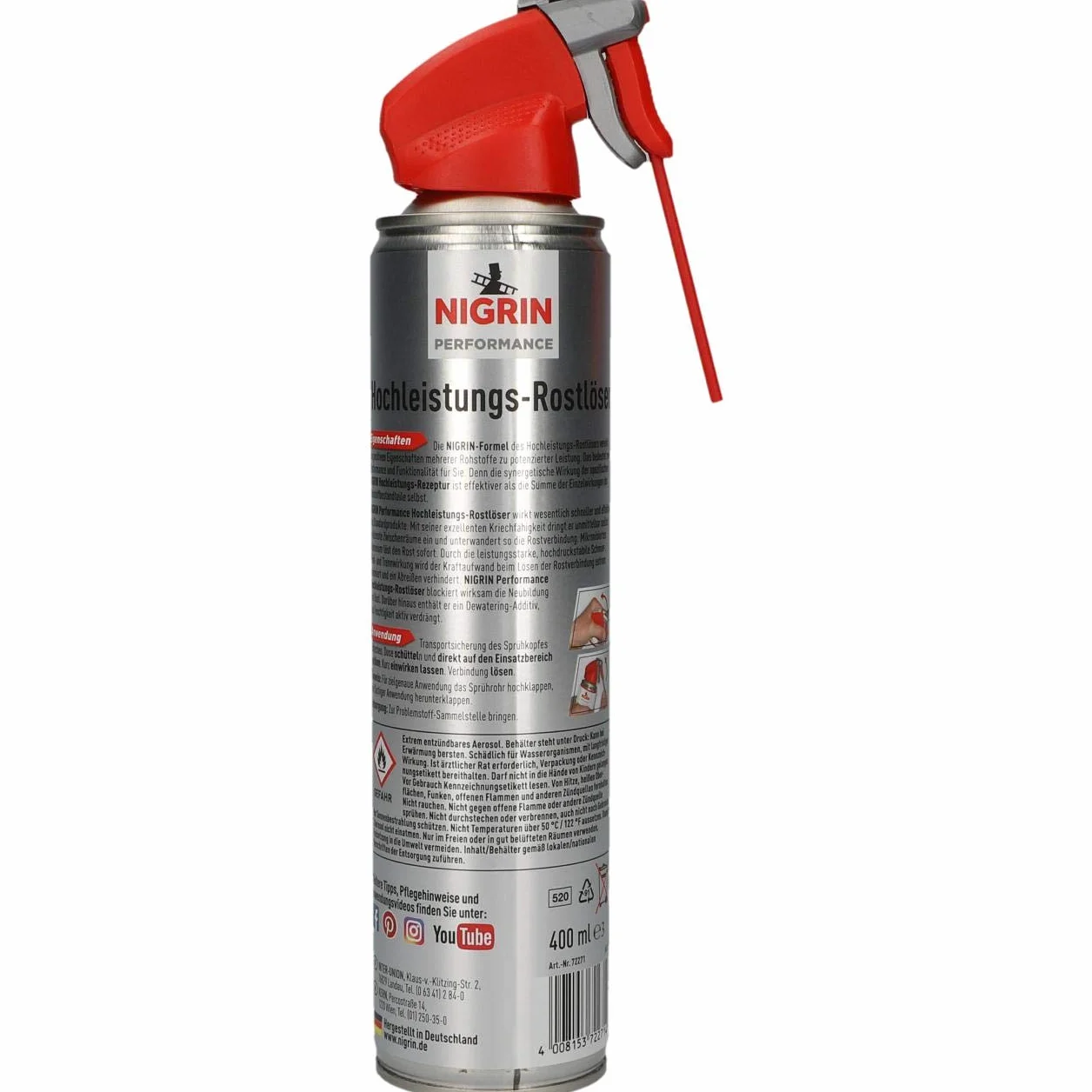 NIGRIN Hybrydowy wysokowydajny środek do usuwania rdzy, hamujący korozję, bardzo szybko rozpuszcza rdzę, 400 ml