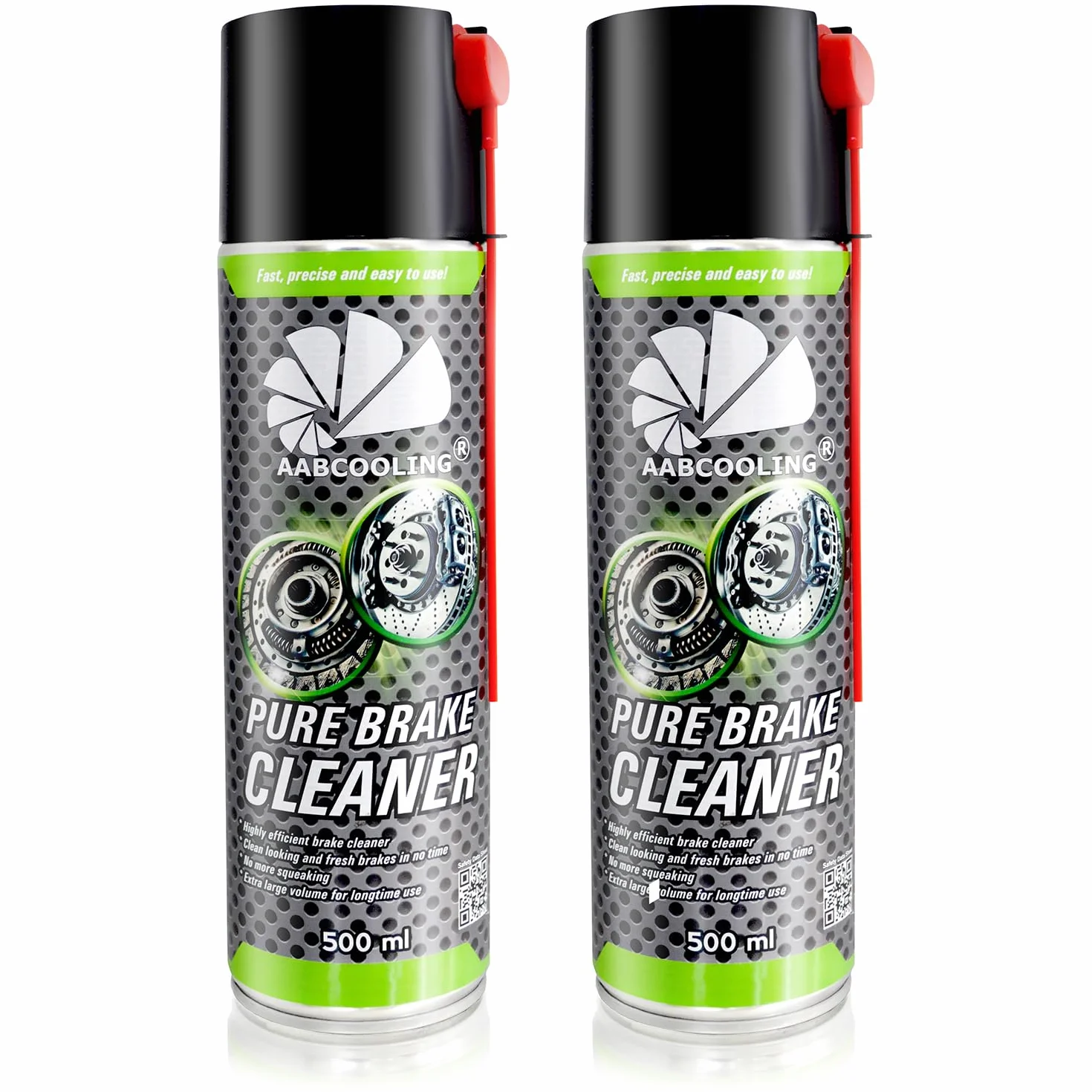 2x AABCOOLING Zmywacz do Hamulców 500 ml – Odtłuszczacz do Czyszczenia części, Szybkoschnący, Usuwa Olej, Smar, Płyn hamulcowy i Brud, Tarcze Klocki Zaciski, do Serwisu i Warsztatu