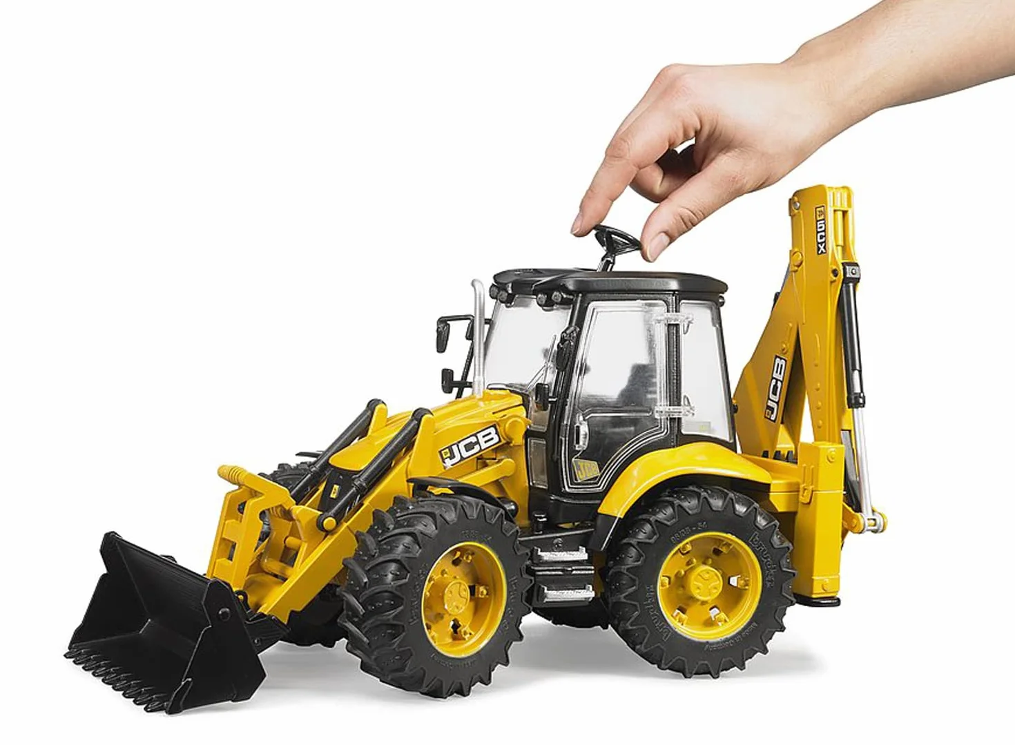 bruder 02454 - Koparka JCB 5CX eco - 1:16 Pojazd budowlany, Plac budowy, Łyżka, Koparka, Robotnik, bworld, Maszyna budowlana, Zabawka