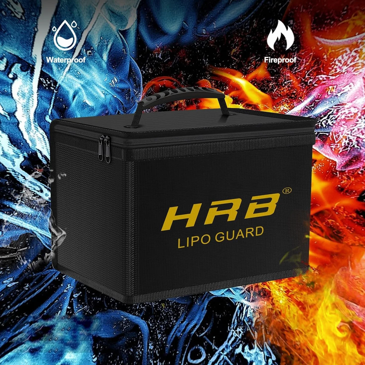HRB Lipo Bag ognioodporna i przeciwwybuchowa bezpieczna torba na baterie Lipo, ulepszony materiał wysokiej jakości, pudełko bezpieczeństwa o dużej pojemności do ładowania i przechowywania akumulatorów