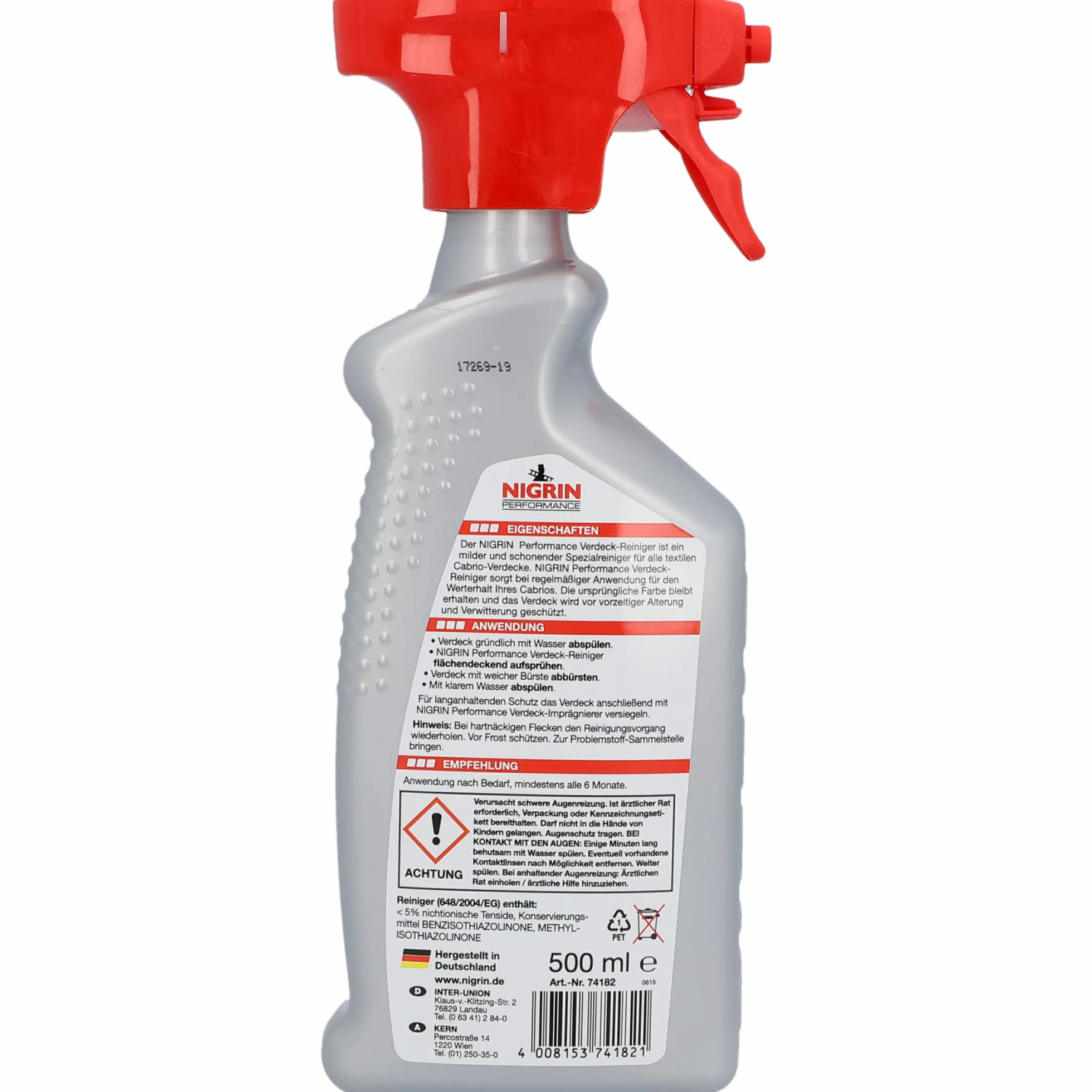 NIGRIN środek do czyszczenia dachów kabrioletów 500 ml