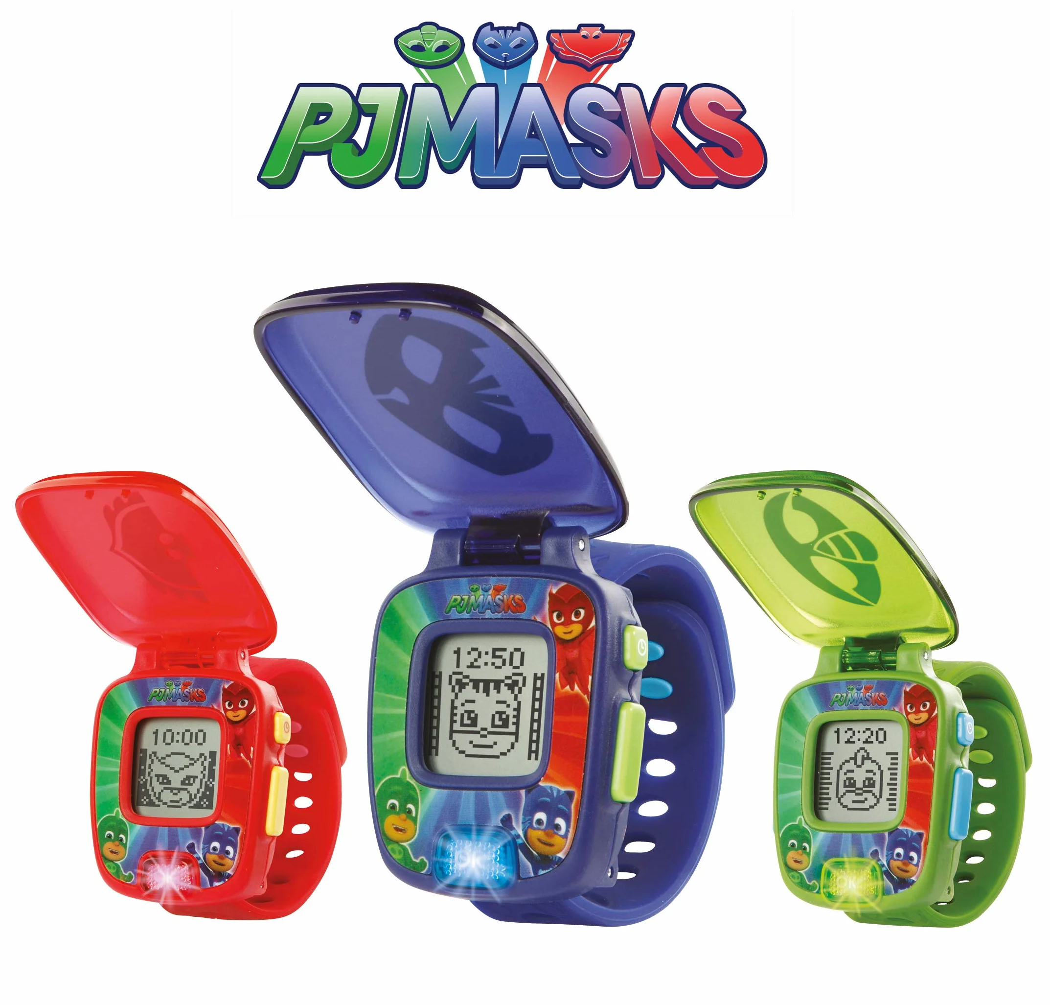 VTech Zegarek PJ Masks Gatuno, Smartwatch edukacyjny dla dzieci w wieku +3 lata, wersja ESP, niebieski, L (3480-175822), 1 szt