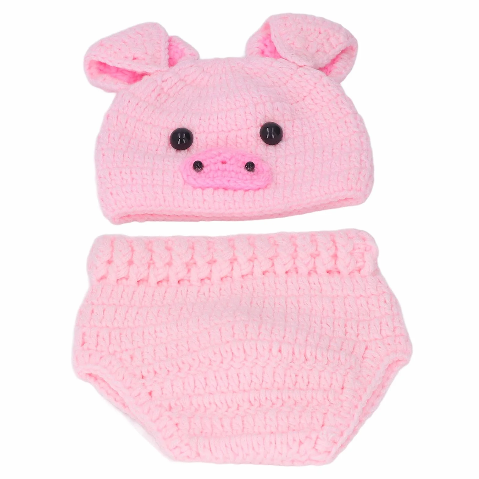 Alomejor Kostiumy dla Dzieci, Rekwizyty Fotograficzne z Wełnianych Wygodne i Zwierzęce Kostiumy na Halloween dla Noworodków Sesje Zdjęciowe (PINK)