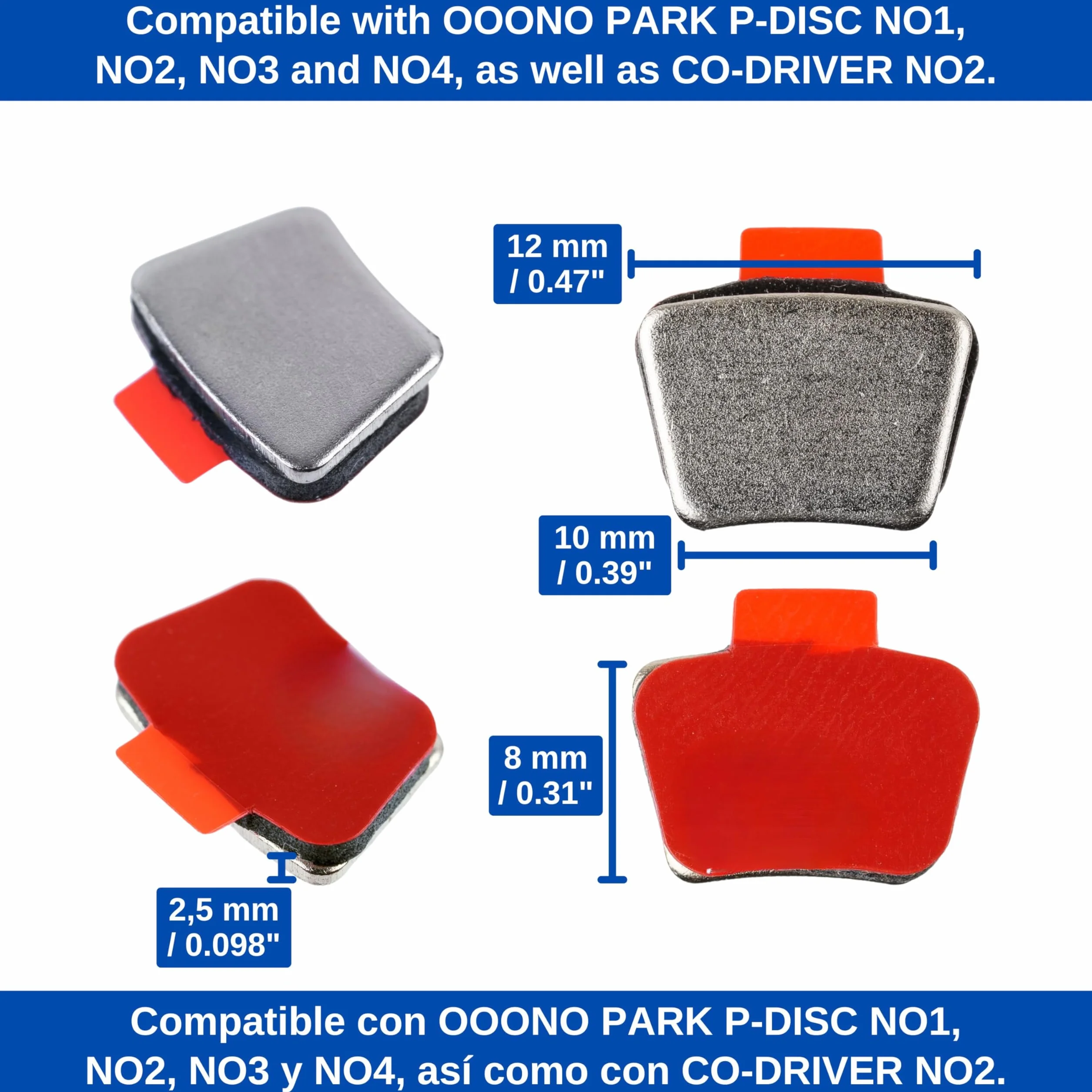 Zestaw wymiennych pasków samoprzylepnych 4 sztuki OOONO PARK P-DISC NO1 NO2 NO3 NO4 CO-DRIVER NO2 metalowe płytki