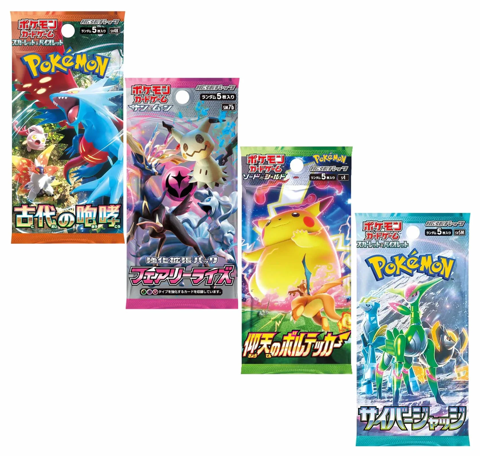 Titan Cards: 4 Pakiety Pokémon, Pakiet Pokemon Booster Bundle japońskie karty Pokémon, Uwierzytelnienie tytanu