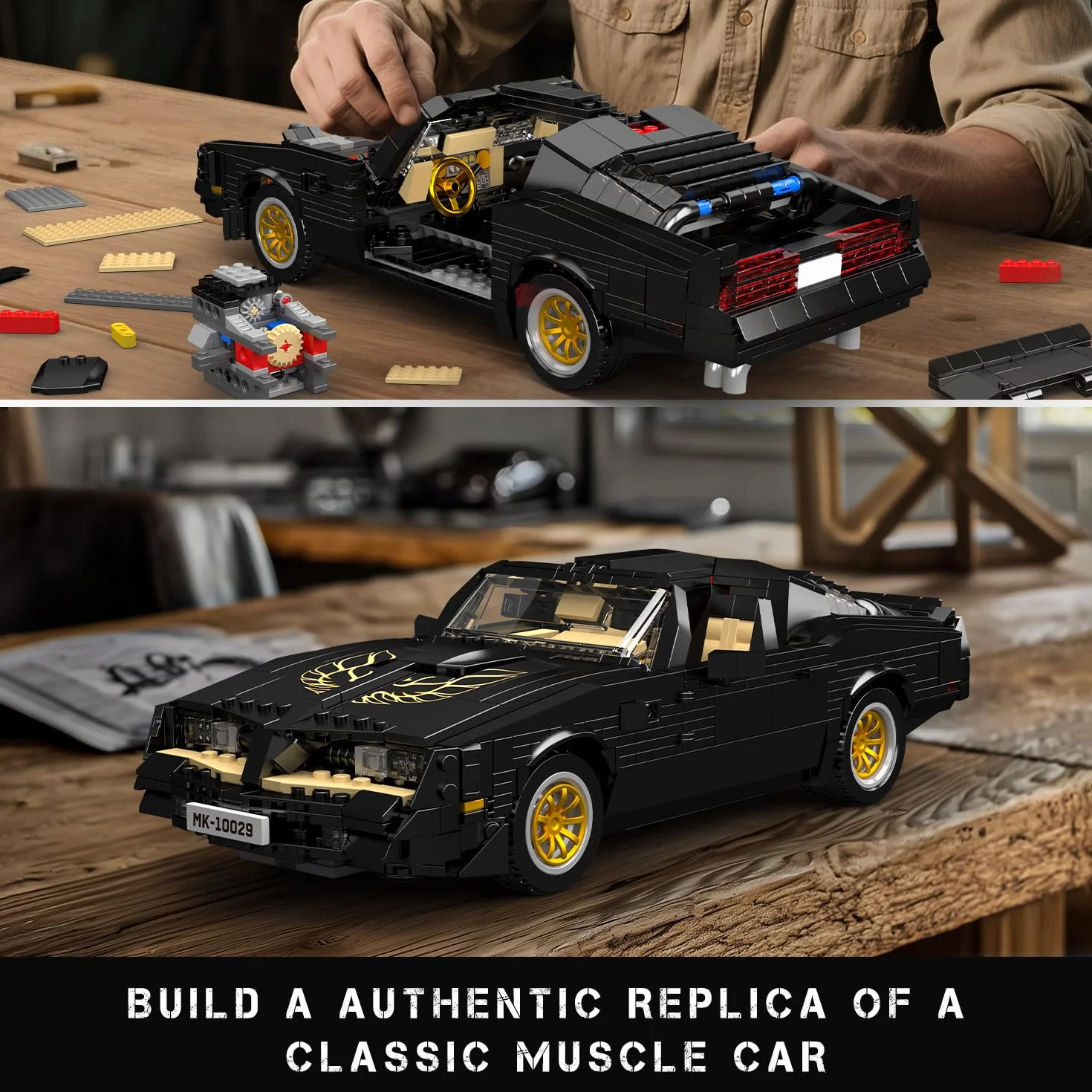 Mould King 10029 Technik samochód sportowy z klocków, MOC, model oldtimera, kreatywność samochód wyścigowy dla dzieci od 14 lat / dorosłych jako zabawka/prezenty/przedmioty kolekcjonerskie (1557