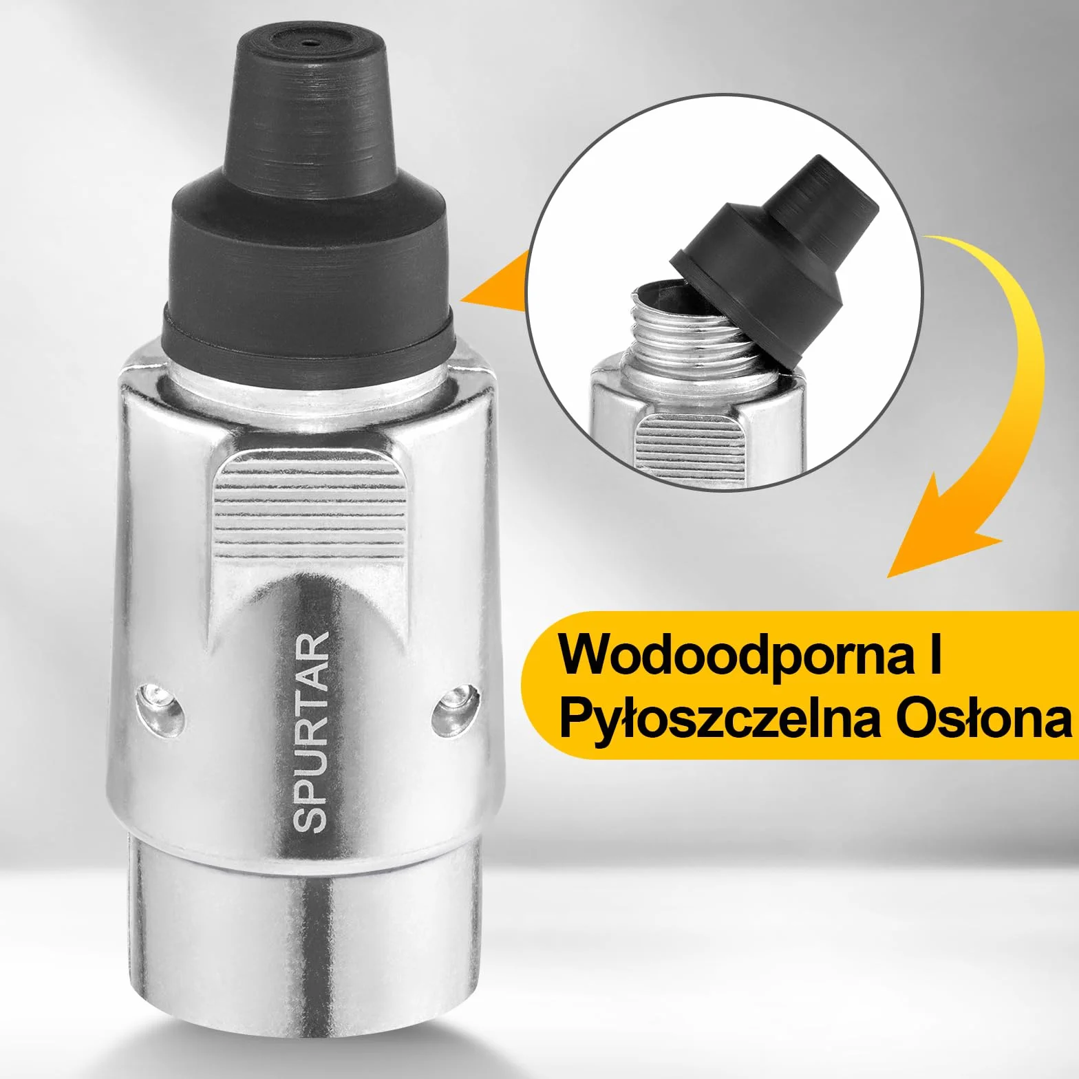 Spurtar 7-Pinowa Wtyczka Przyczepy 12V, Adapter Przyczepy Aluminiowy