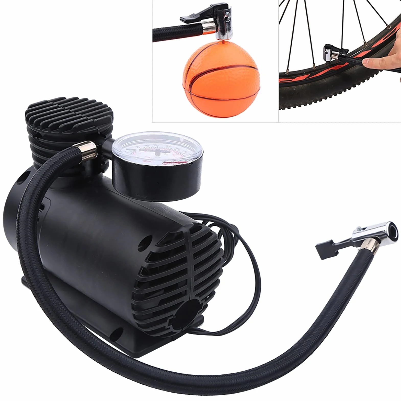 Sprężarka powietrza 12V 300 psi przenośna pompa elektryczna z adapterami