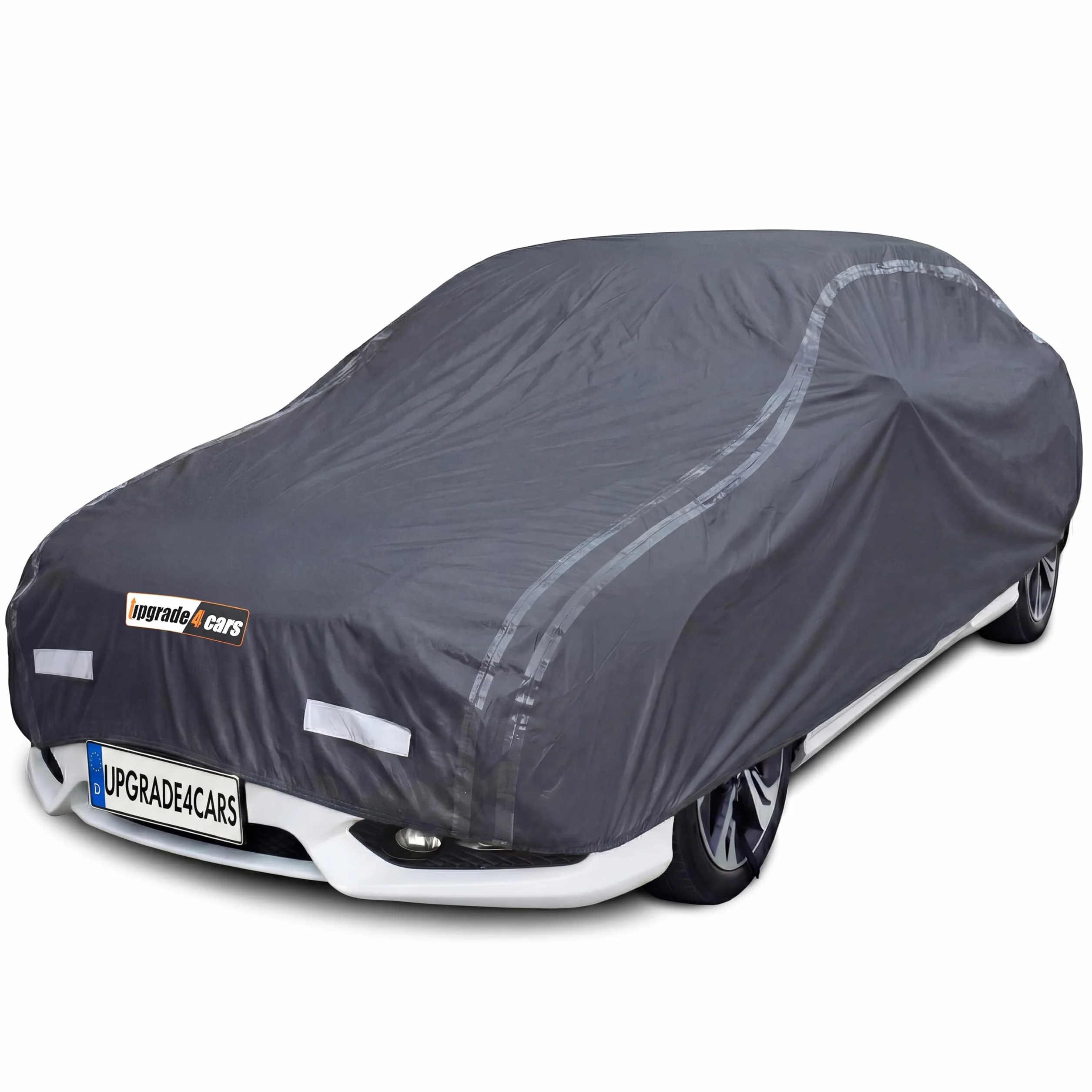 Upgrade4cars Premium Plandeka na Samochód Zewnętrzna Pełna Osłona Wodoodporna 2026 | Pokrowiec na Samochód Całoroczny | Plandeka Uniwersalna Osobowy - M+ (460x185x120 cm)