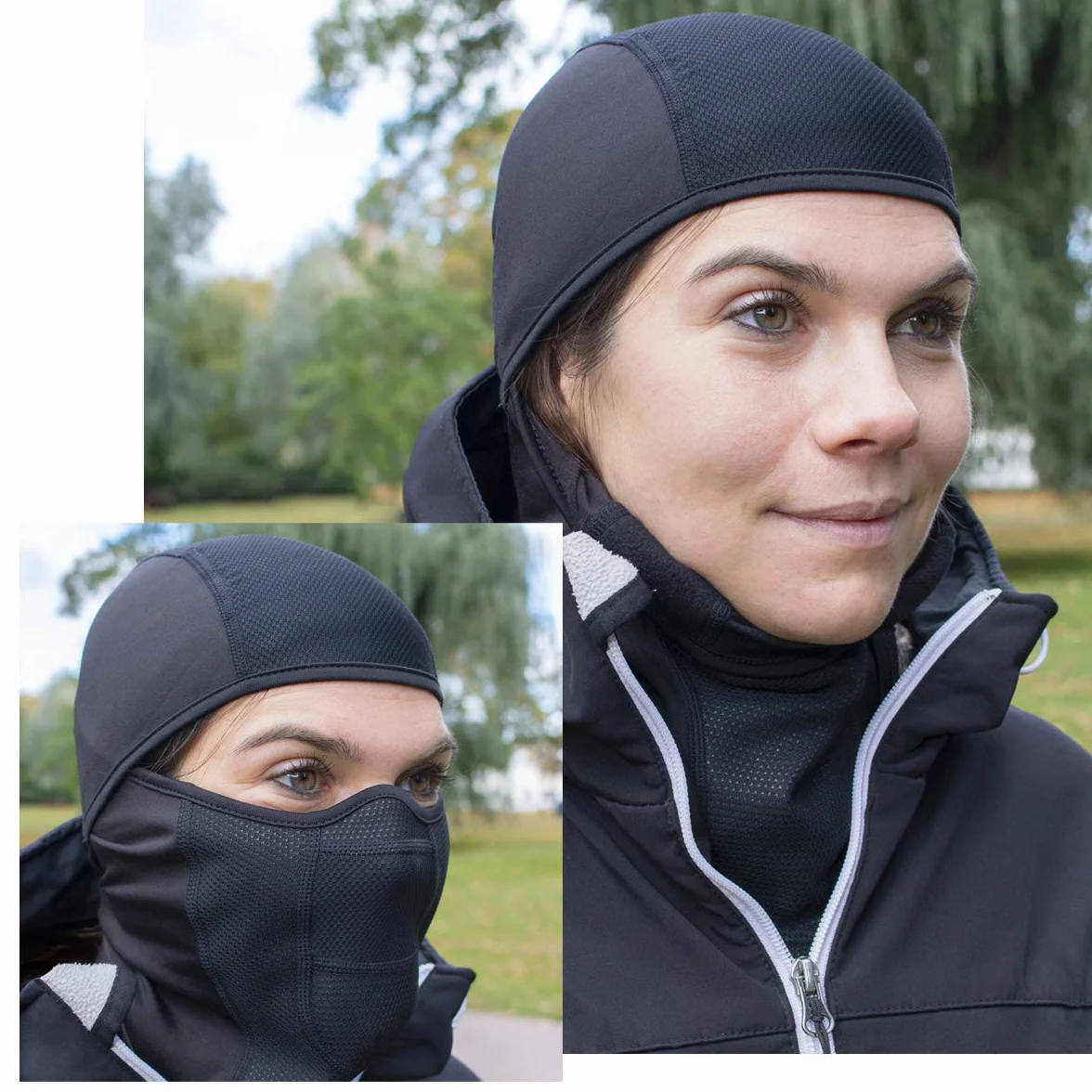 THE FRIENDLY SWEDE Kominiarka wielofunkcyjna z pluszu i rozciągliwej tkaniny do biegania, jazdy na motocyklu, sportów zimowych