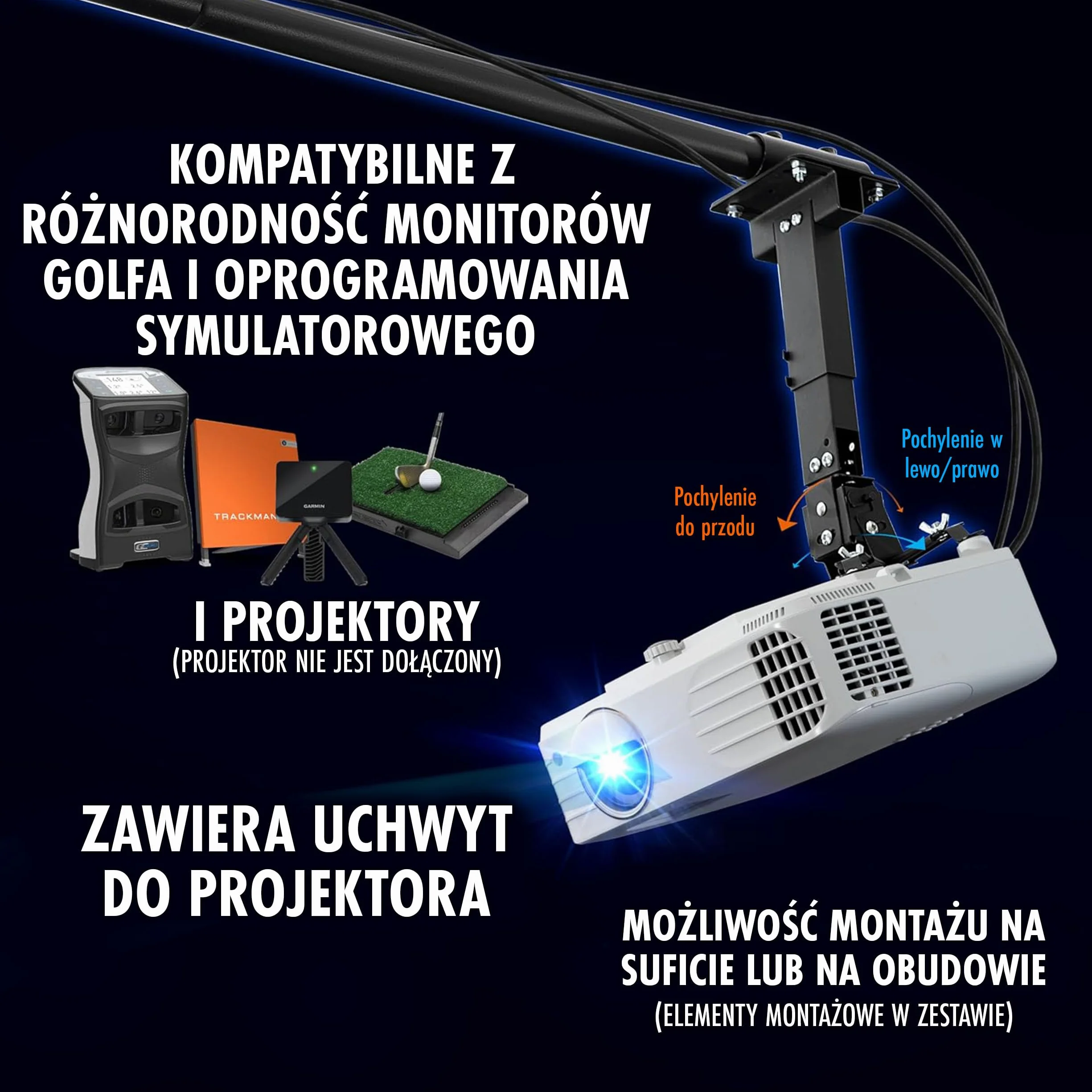 Anything Sports - Symulator Golfa Indoor Z Ekranem Uderzeniowym 4k I Siatką Ochronną - Profesjonalna Metalowa Klatka Golfowa Do Domu I Garażu - Kompletny Zestaw Treningowy - Różne Rozmiary