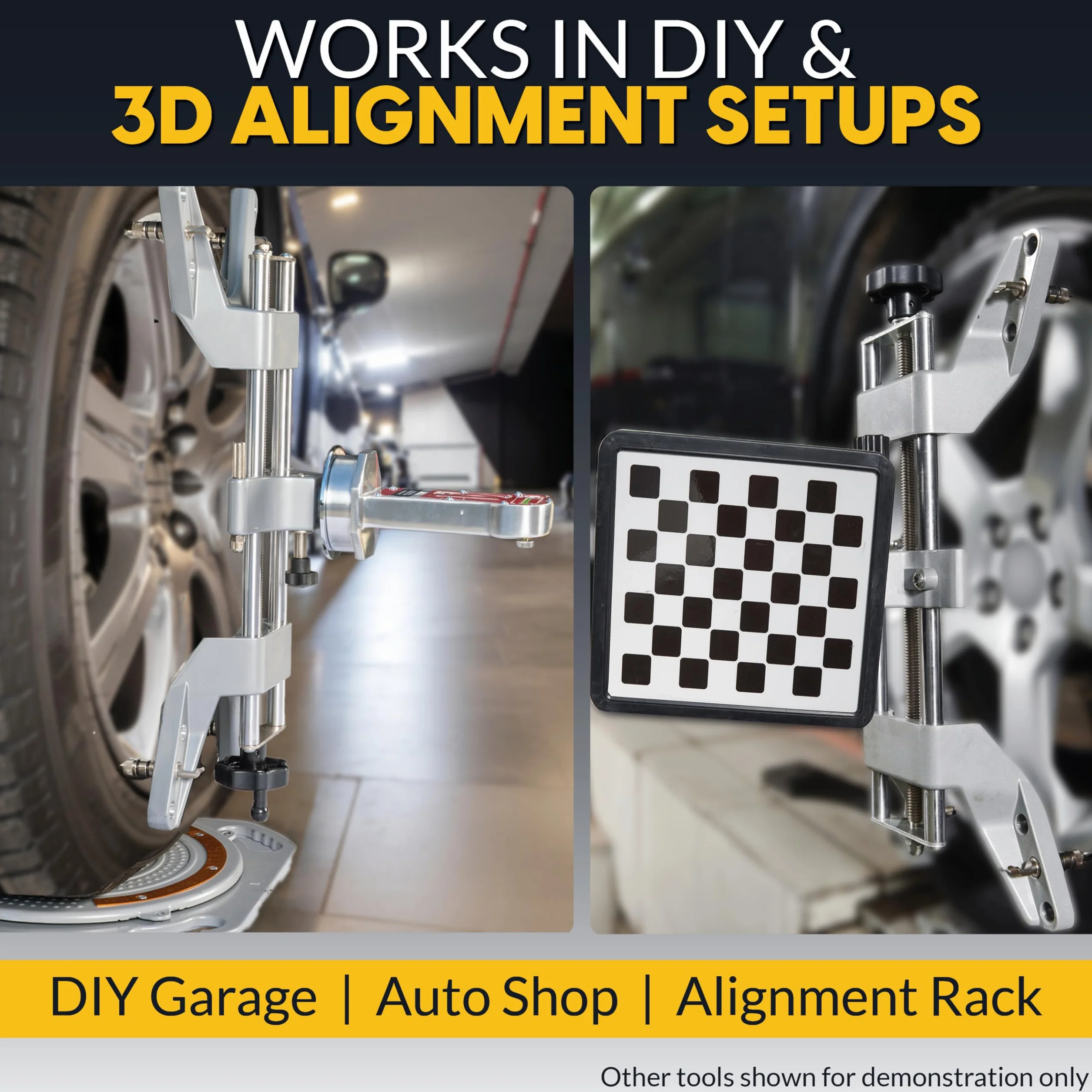 AutoSolo 3D DSP Zacisk do Wyważenia Kół & Adapter Magnetyczny do Mierników Camber Castor - Niezbędne Akcesorium do Zestawu Wyważania Kół - Pasuje do Felg 11-25" (1 Jednostka)